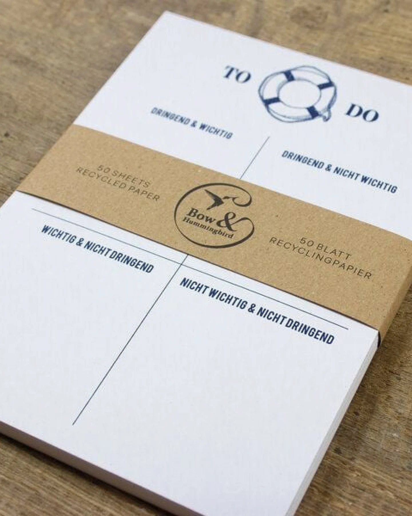 Bow & Hummingbird Maritimer Notizblock To Do aus Recyclingpapier – Ansicht 3