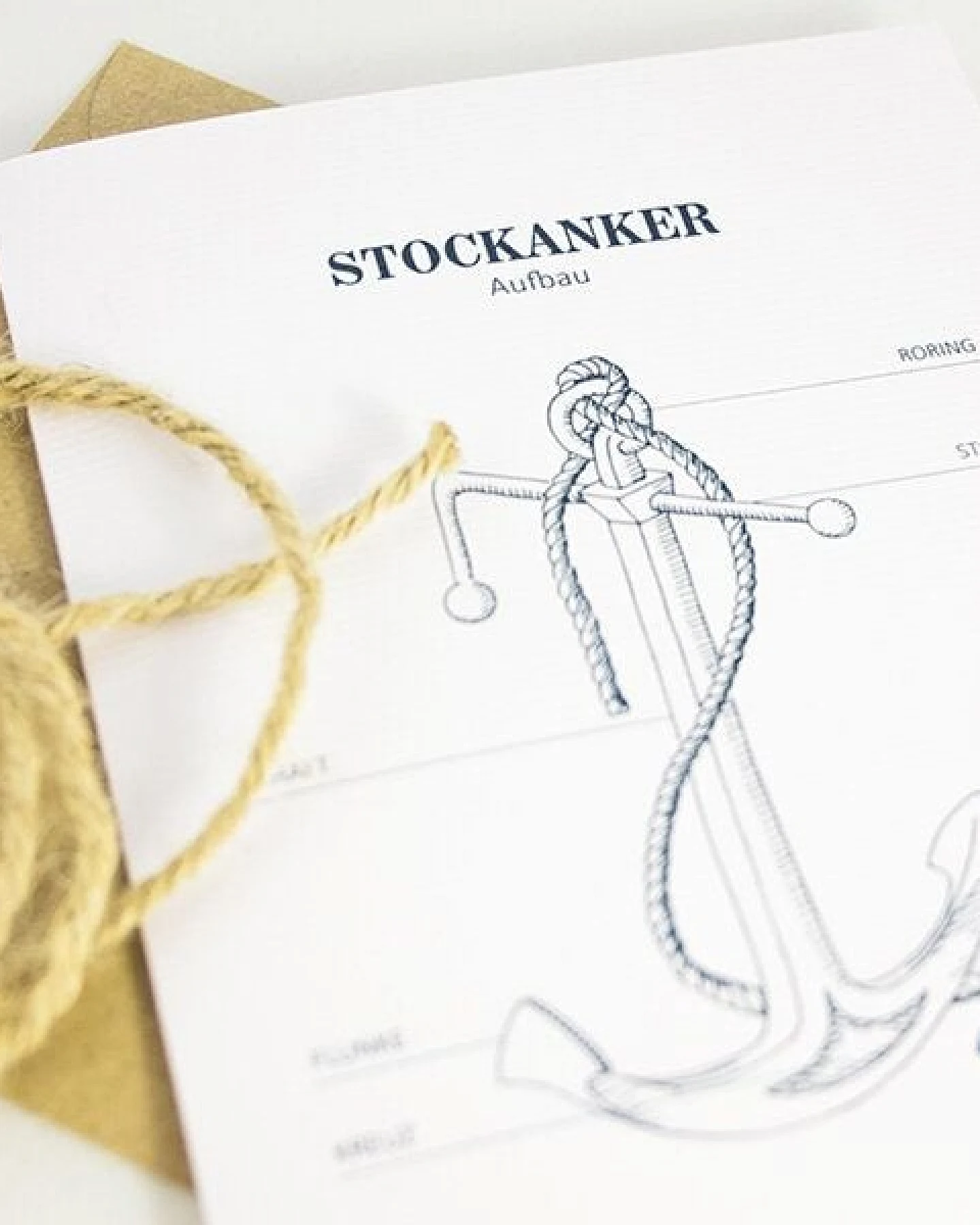 Bow & Hummingbird Grußkarte Stockanker – Ansicht 3