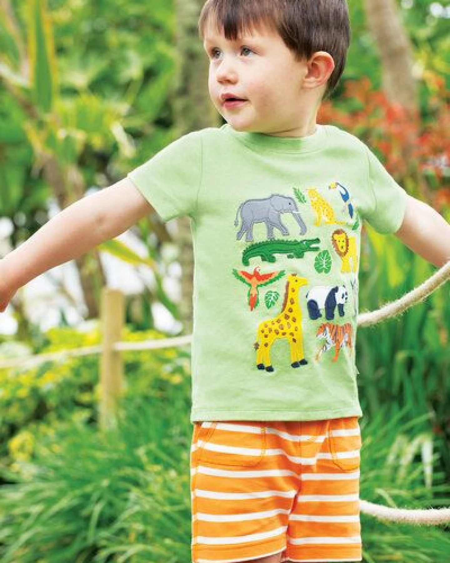 Frugi T-Shirt mit wilden Tieren, Kurzarm – Ansicht 3