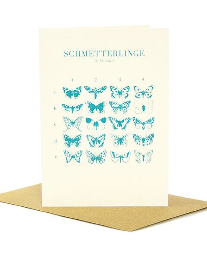 Bow & Hummingbird Grußkarte Schmetterlinge in Europa