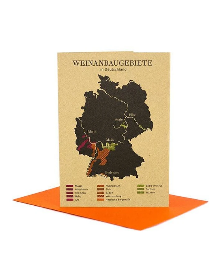 Bow & Hummingbird Grußkarte Weinanbau in Deutschland