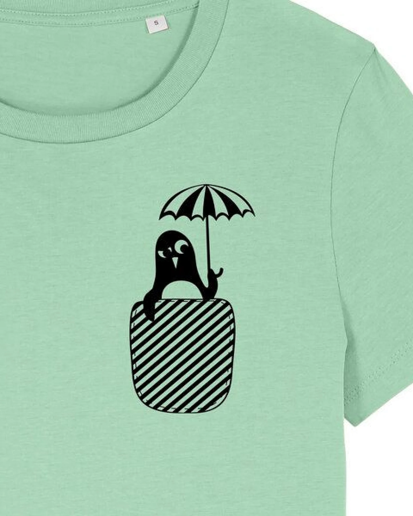 päfjes Pinguin Paul mit Schirm - Fair Bio Vegan - Frauen T-Shirt – Ansicht 2