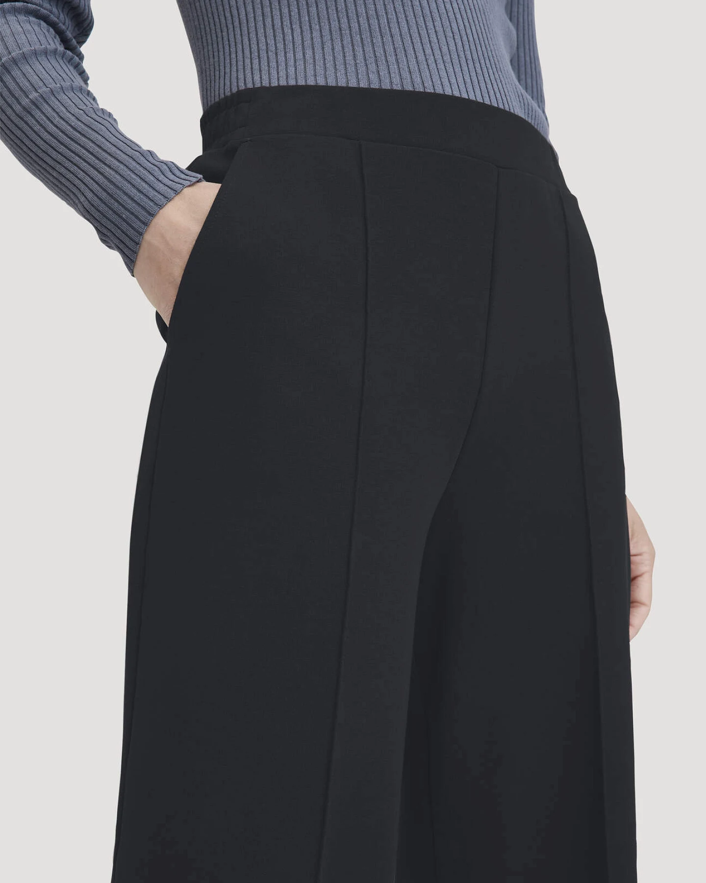 hessnatur Damen Jersey Hose Wide Leg Relaxed aus Bio-Baumwolle - schwarz - Größe 34 – Ansicht 3