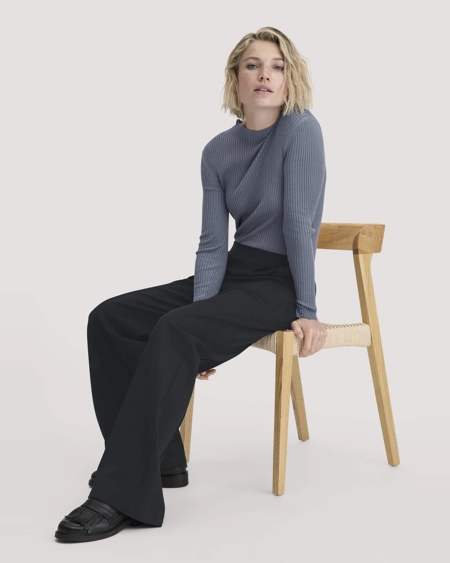 hessnatur Damen Jersey Hose Wide Leg Relaxed aus Bio-Baumwolle - schwarz - Größe 34 – Ansicht 4