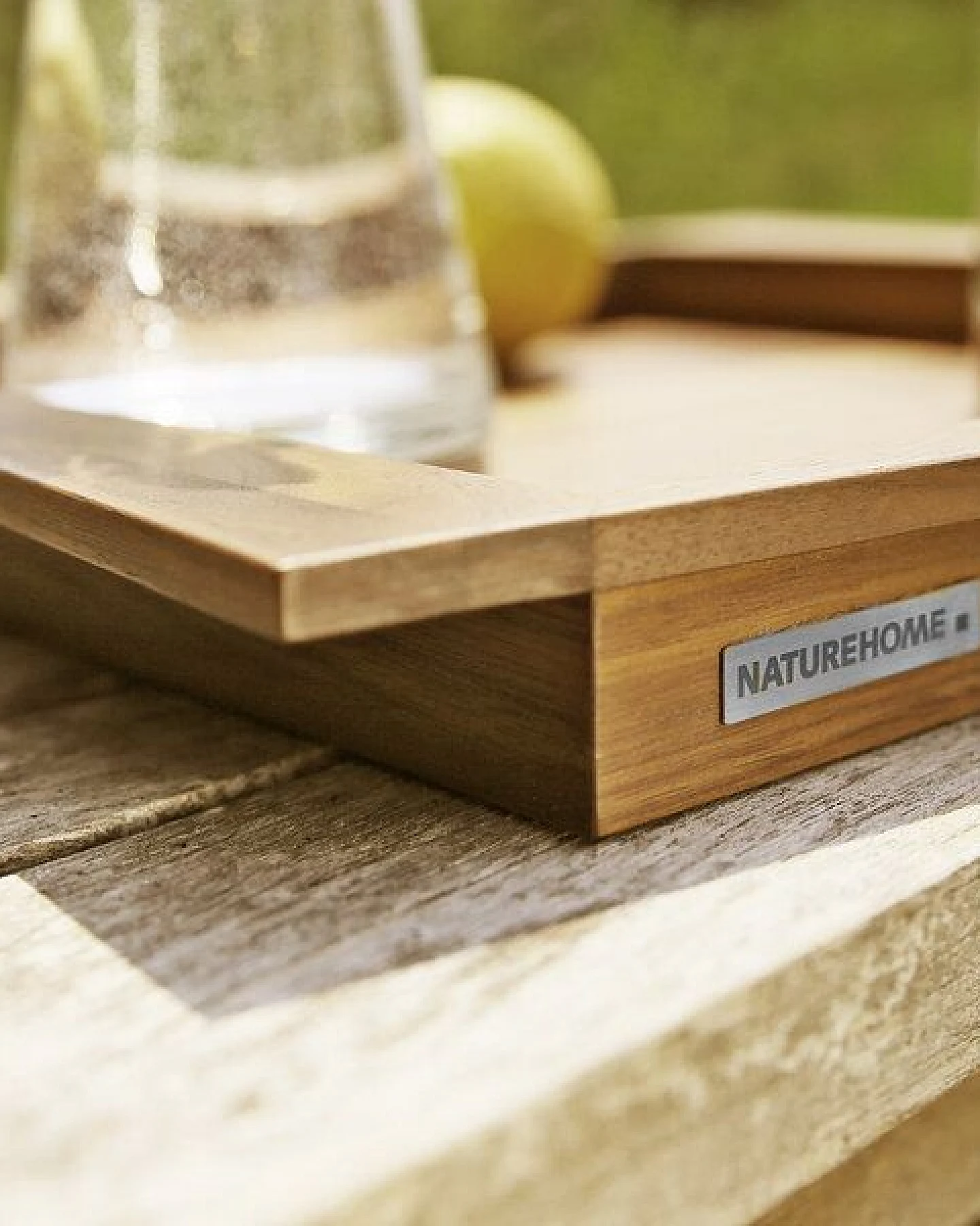 NATUREHOME Tablett Holz Eiche Holz Serviertablett Handarbeit Serie NH-E 3 Größen – Ansicht 3