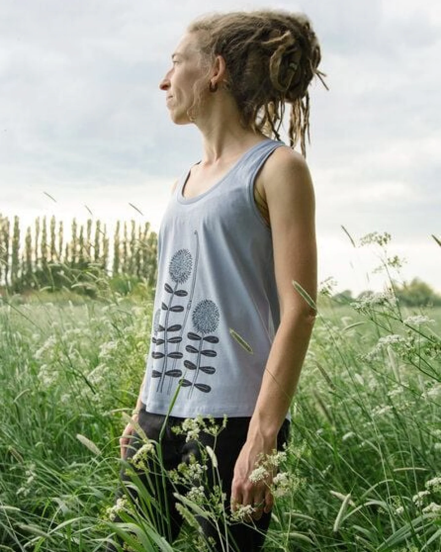 Cmig Damen Tank-Top Waldblumen in serene blue – Ansicht 4