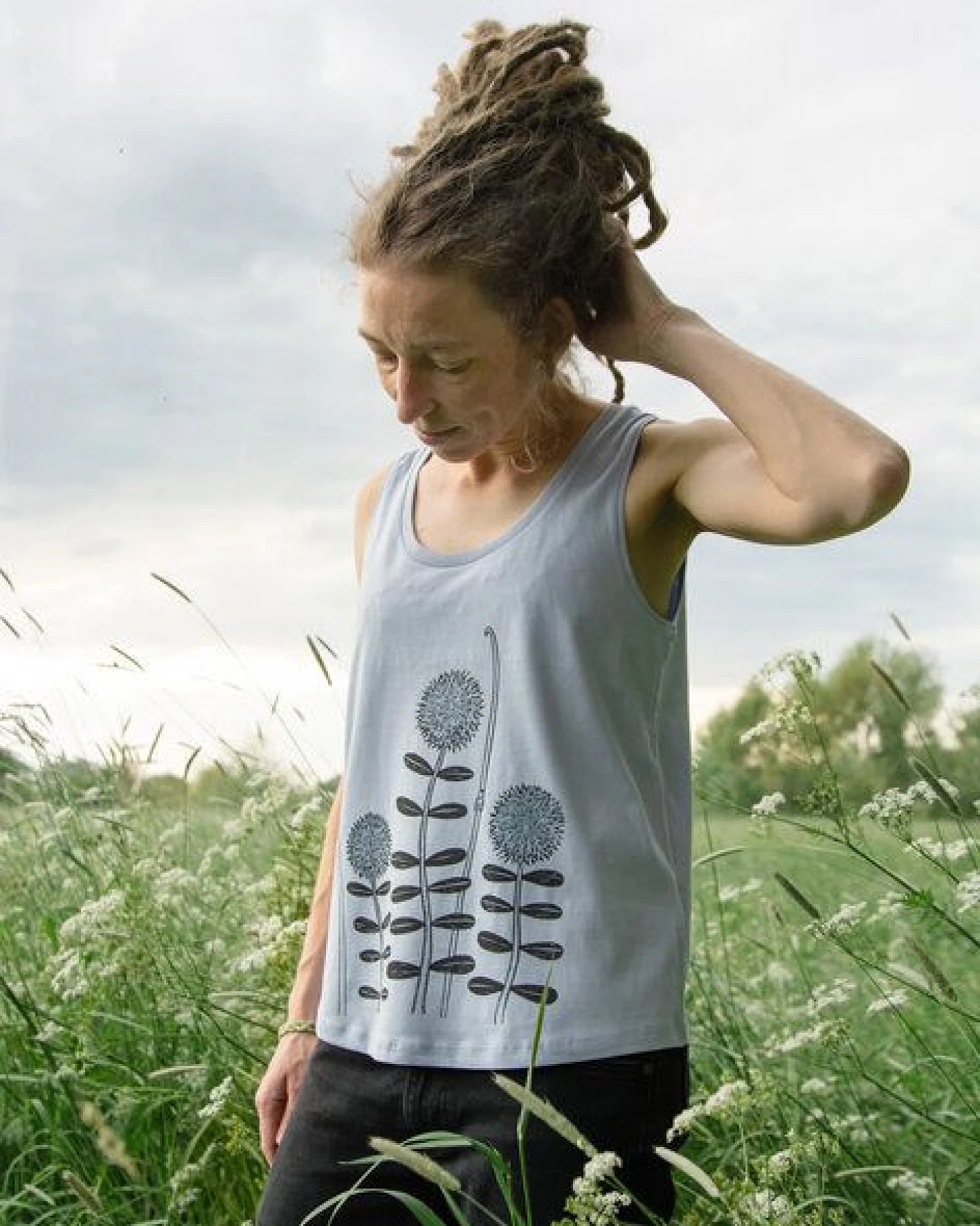 Cmig Damen Tank-Top Waldblumen in serene blue – Ansicht 3