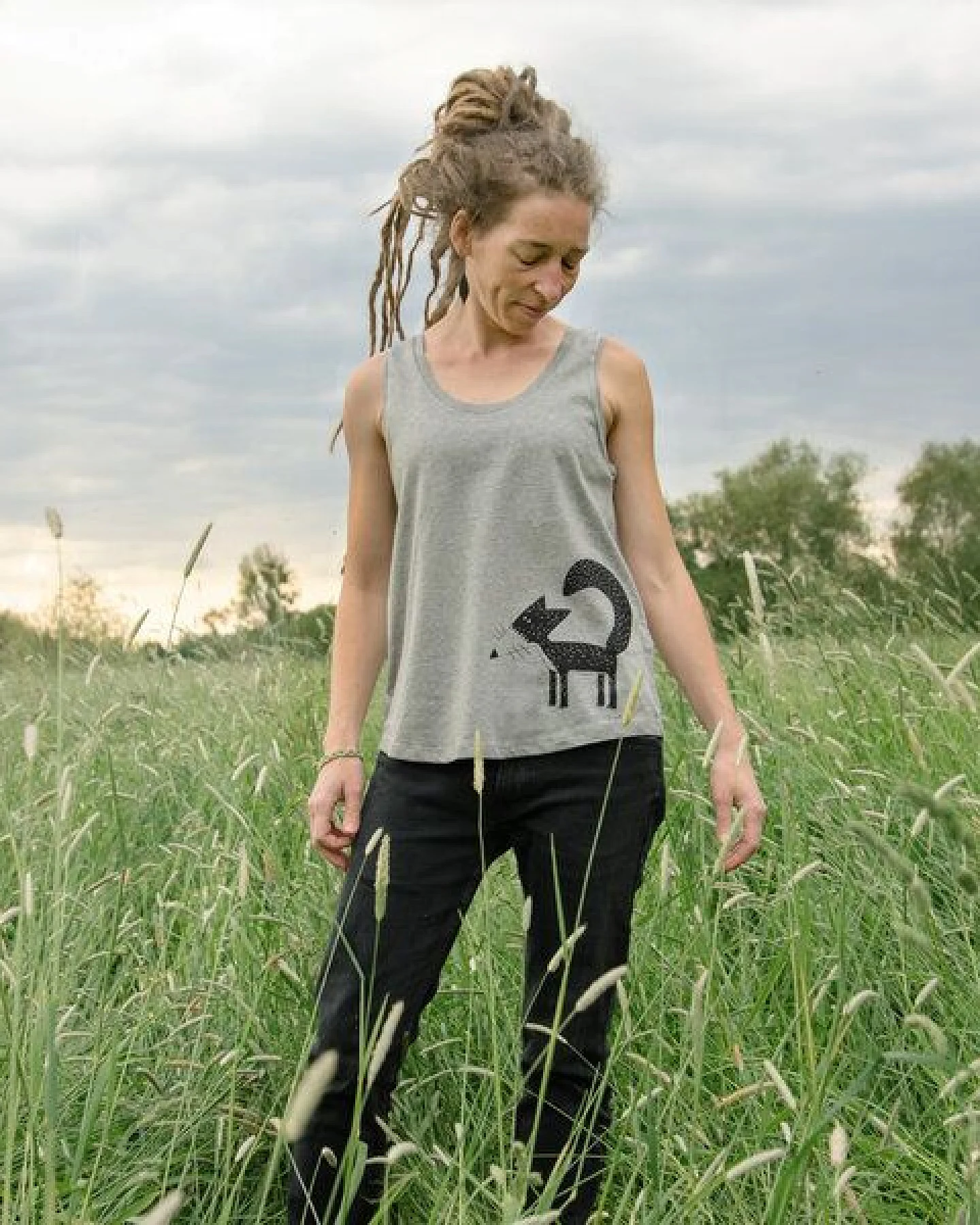 Cmig Damen Tank-Top Franzi Fuchs in heather grey – Ansicht 3