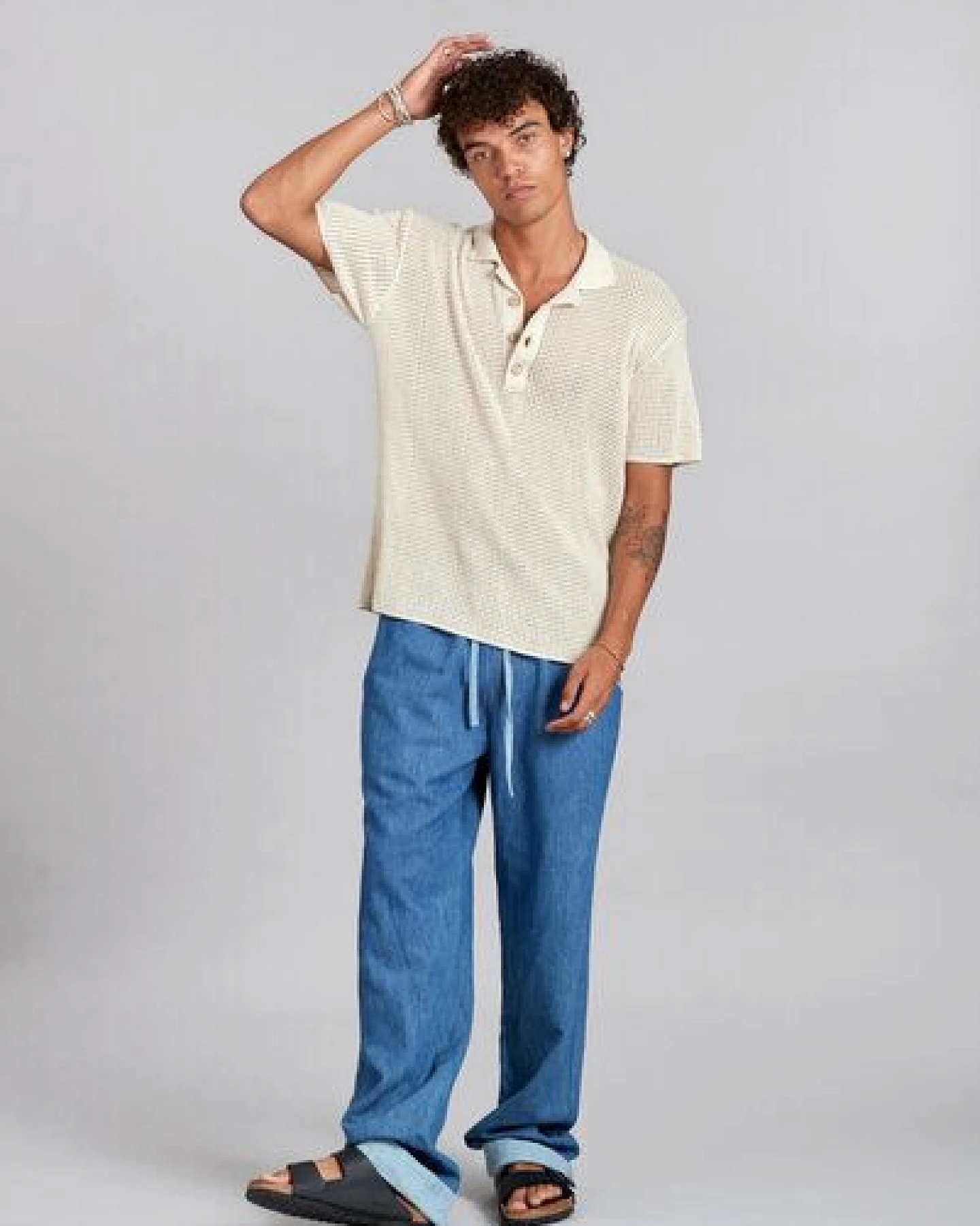 Komodo Leinen Hose in Jeans Optik Modell: Joshua – Ansicht 2