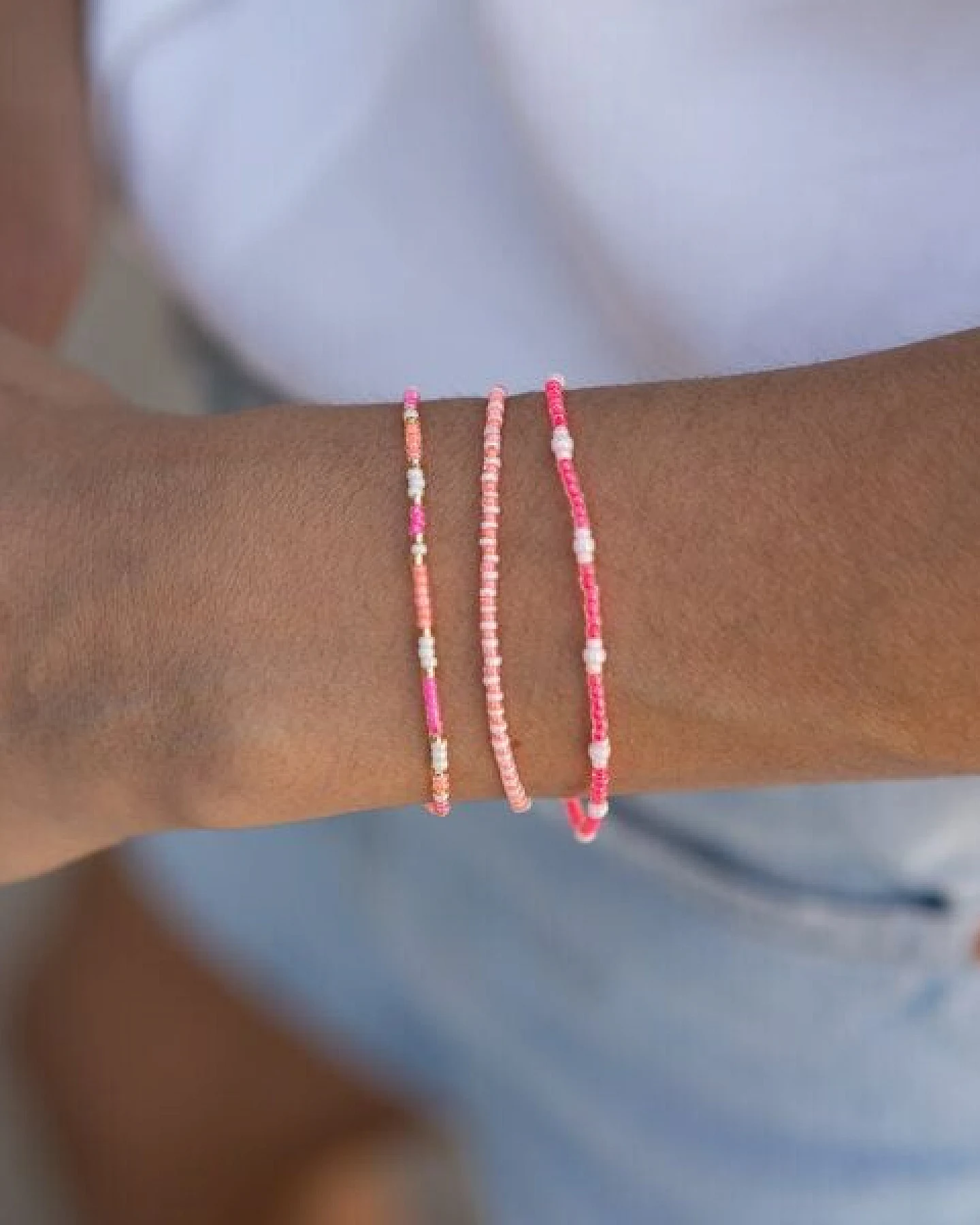juni Sommerarmband Aruba - orange, pink – Ansicht 4