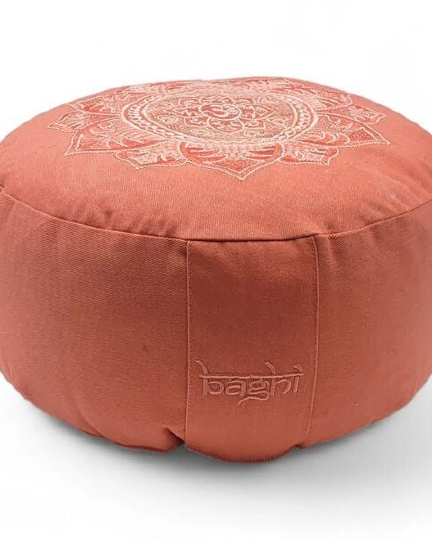 BAGHI Meditationskissen Rund pastellige Farben Om Bestickung - Sitzhöhe 15cm Bio-Baumwolle kbA – Ansicht 3