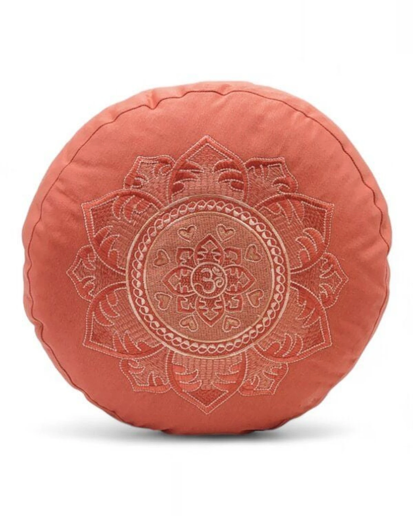 BAGHI Meditationskissen Rund pastellige Farben Om Bestickung - Sitzhöhe 15cm Bio-Baumwolle kbA – Ansicht 4