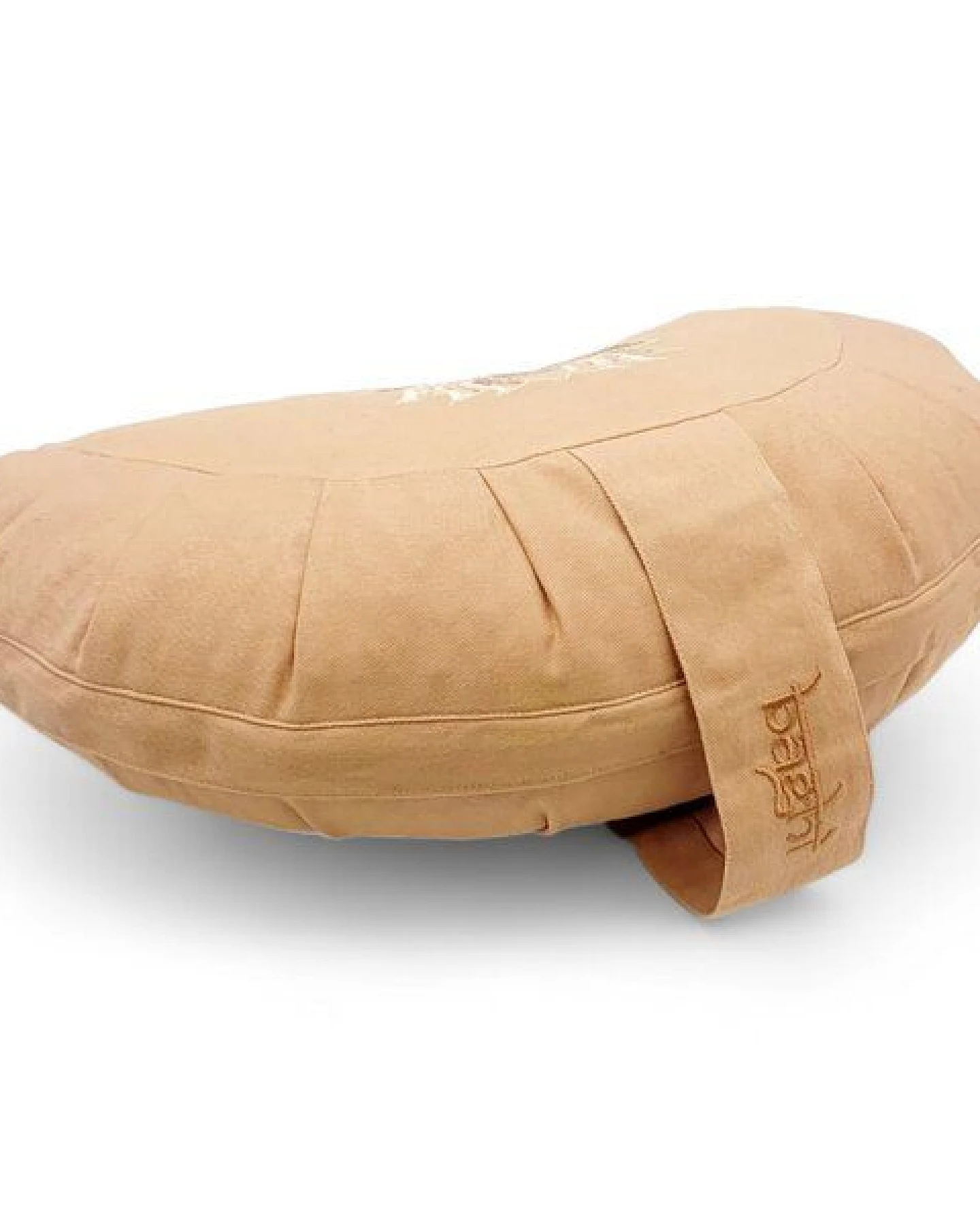 BAGHI Meditationskissen Halbmond pastellige Farben Lotus Bestickung - aus Bio-Baumwolle kbA zertifiziert Sitzhöhe 14 cm – Ansicht 4