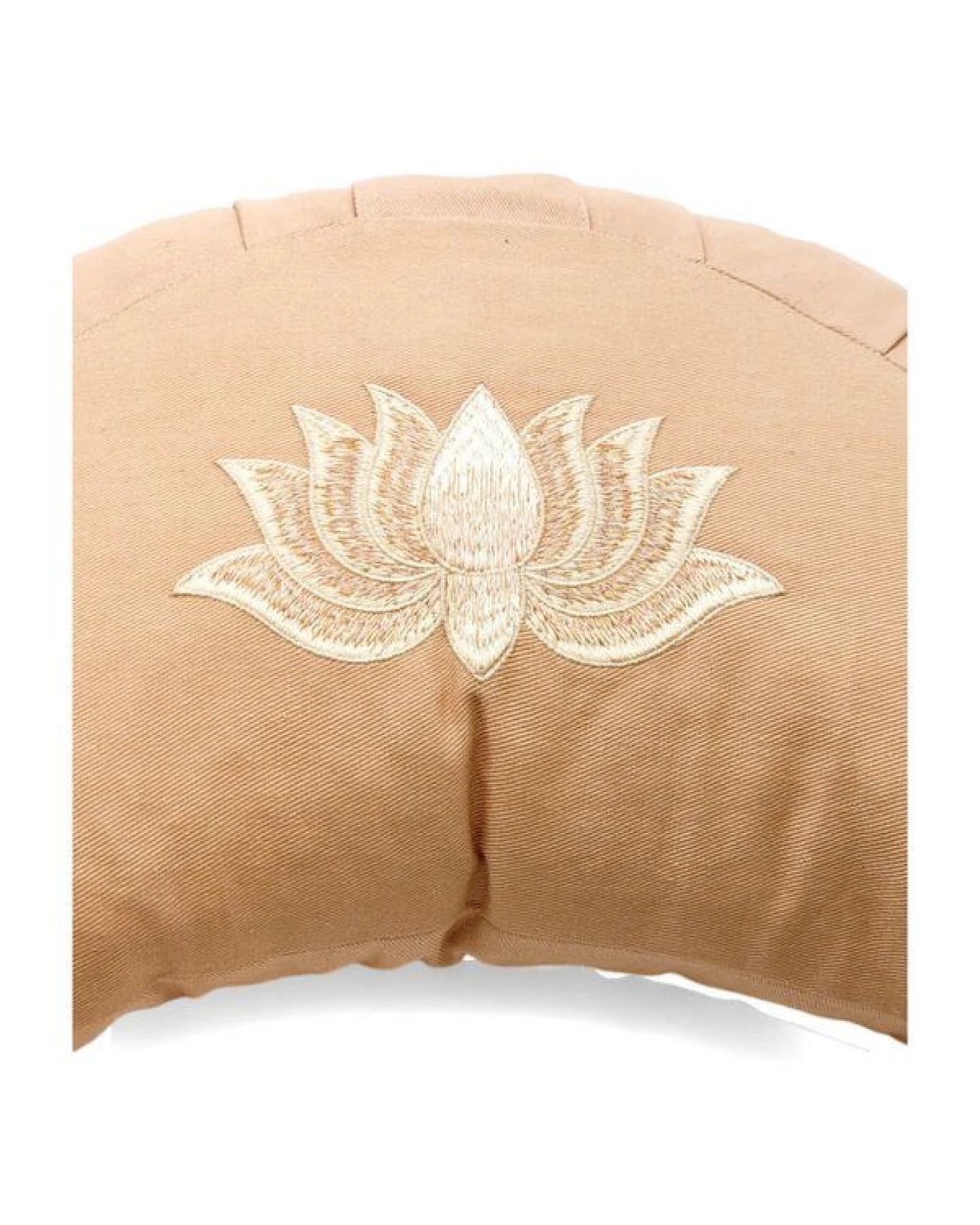 BAGHI Meditationskissen Halbmond pastellige Farben Lotus Bestickung - aus Bio-Baumwolle kbA zertifiziert Sitzhöhe 14 cm – Ansicht 3