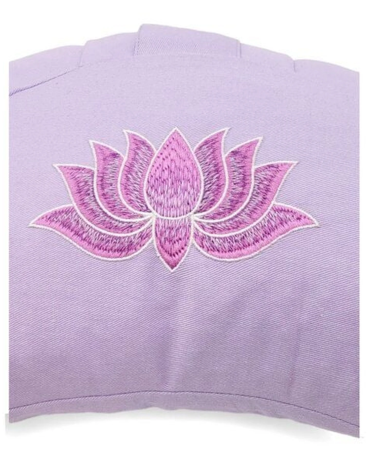 BAGHI Meditationskissen Halbmond pastellige Farben Lotus Bestickung - aus Bio-Baumwolle kbA zertifiziert Sitzhöhe 14 cm – Ansicht 3