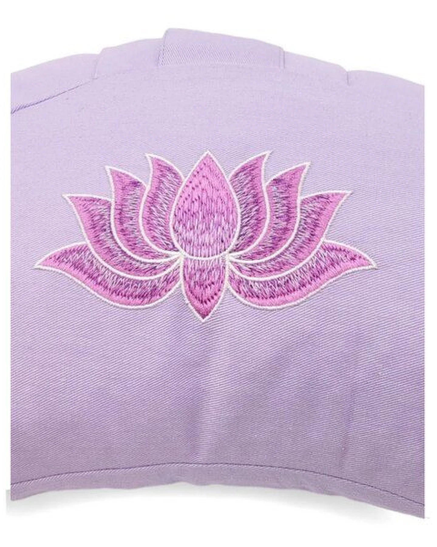 BAGHI Meditationskissen Halbmond pastellige Farben Lotus Bestickung - aus Bio-Baumwolle kbA zertifiziert Sitzhöhe 14 cm – Ansicht 3