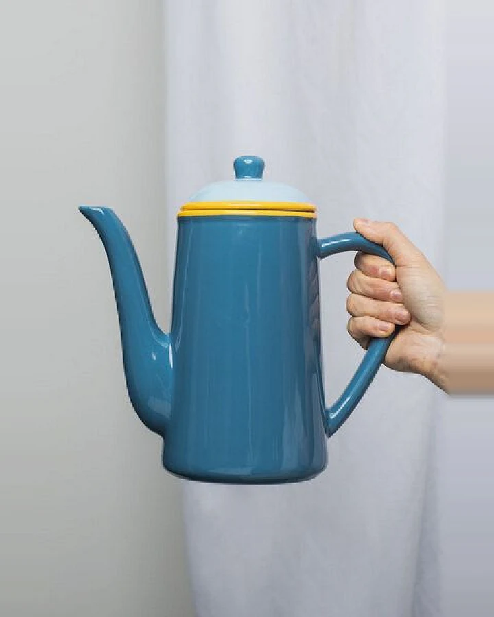 TRANQUILLO Teekanne BLUE CANDY aus Steinzeug (POR739)