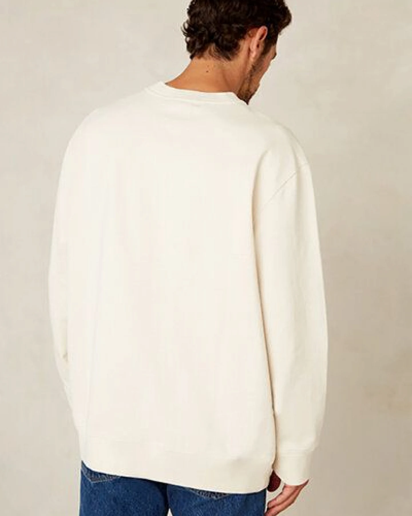 Kings Of Indigo Herren Sweatshirt NEIL aus Biobaumwolle mit FUJI Print Ecru – Ansicht 4