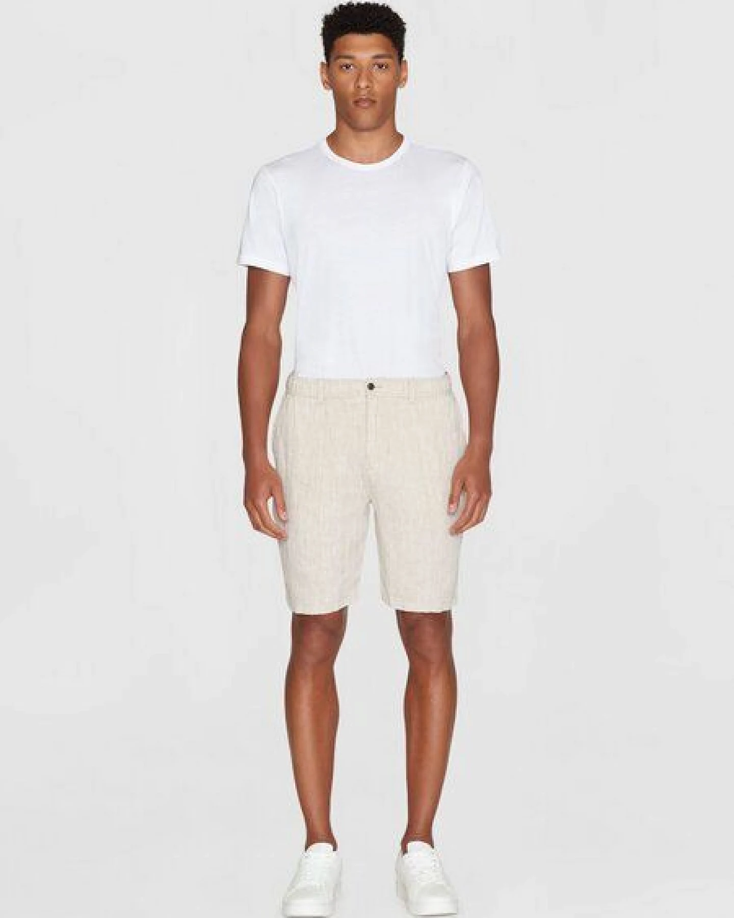 KnowledgeCotton Apparel Loose Herringbone Leinen SHORTS – Ansicht 3