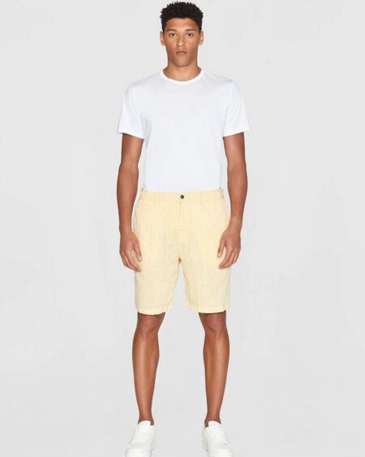 KnowledgeCotton Apparel Loose Herringbone Leinen SHORTS – Ansicht 3