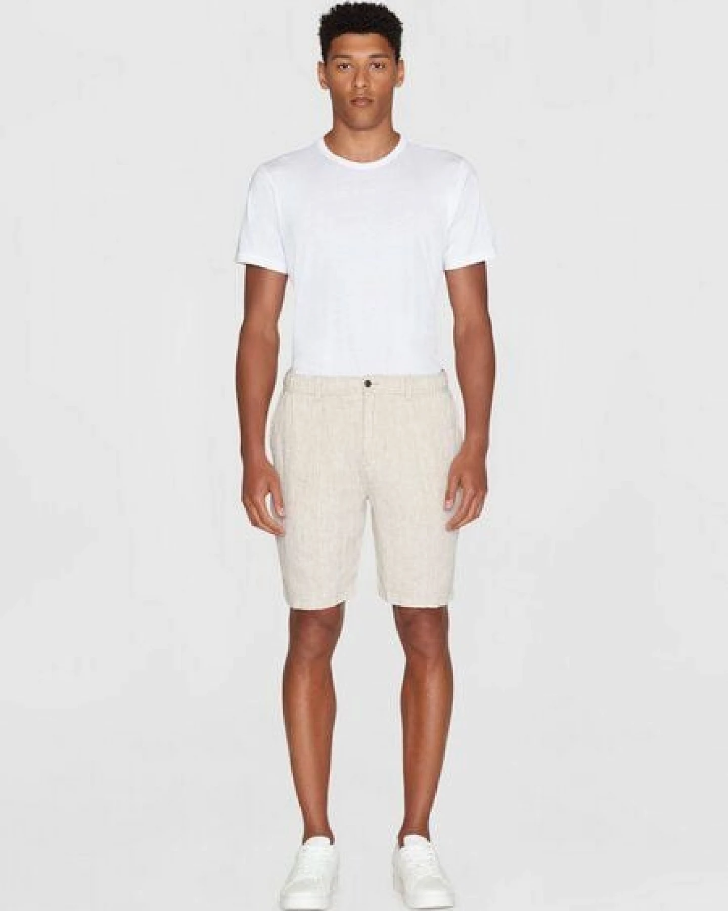KnowledgeCotton Apparel Loose Herringbone Leinen SHORTS – Ansicht 4