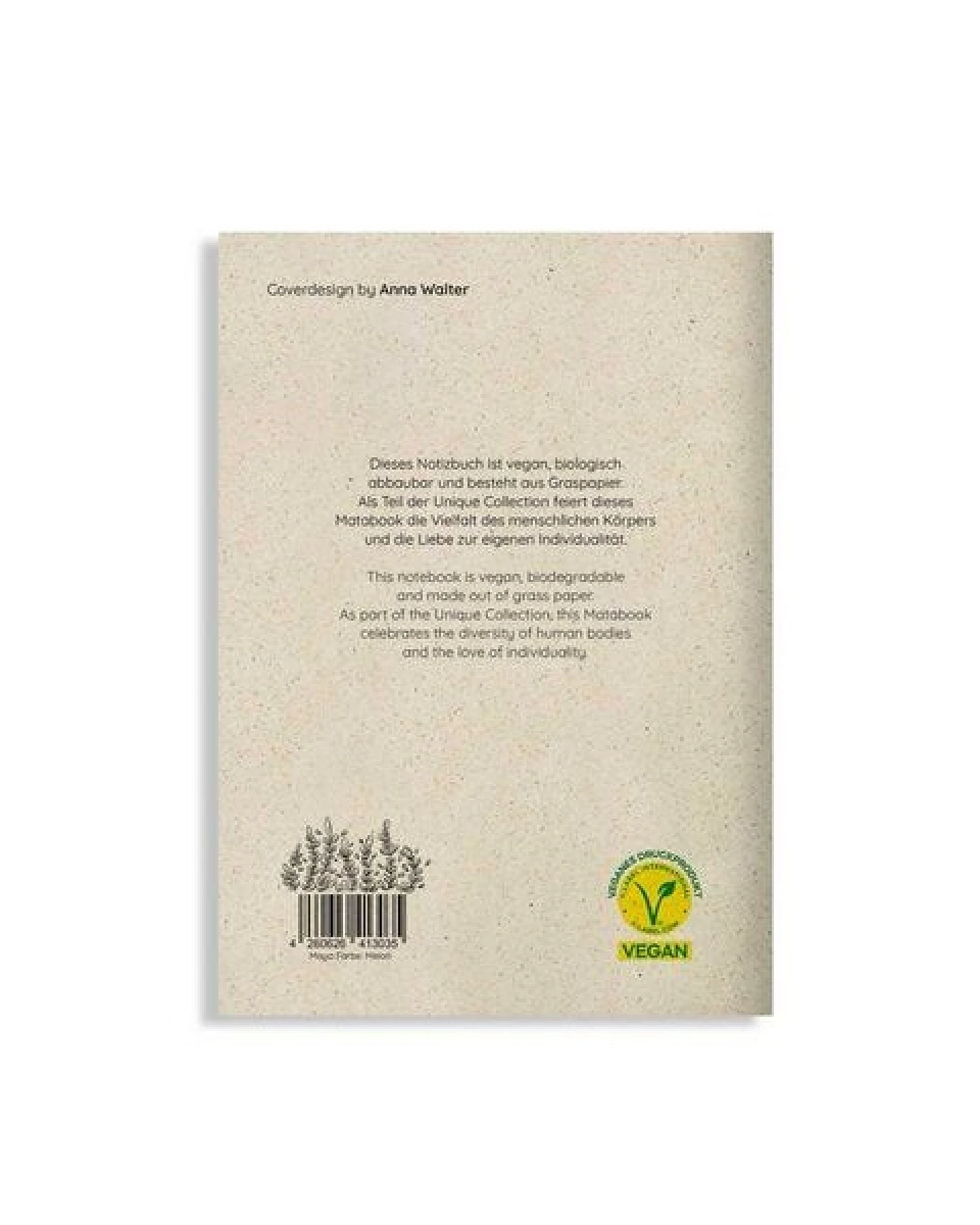 matabooks® Handgemachtes A5 Notizbuch/Tagebuch/Skizzenbuch aus Graspapier – Maya – Ansicht 4