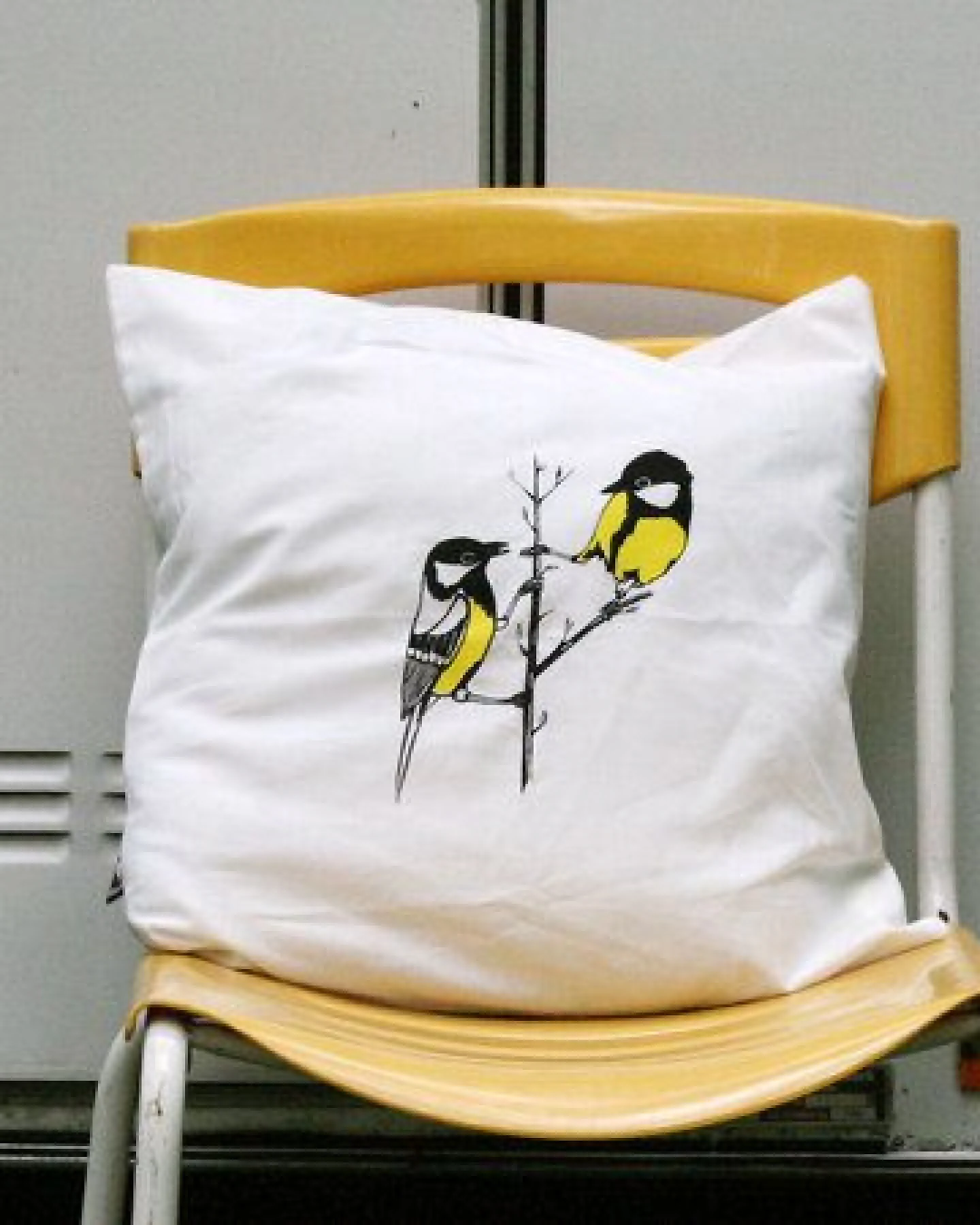 Hirschkind Bio-Kissenbezug 'Kohlmeisen' weiß, 40*40cm – Ansicht 3
