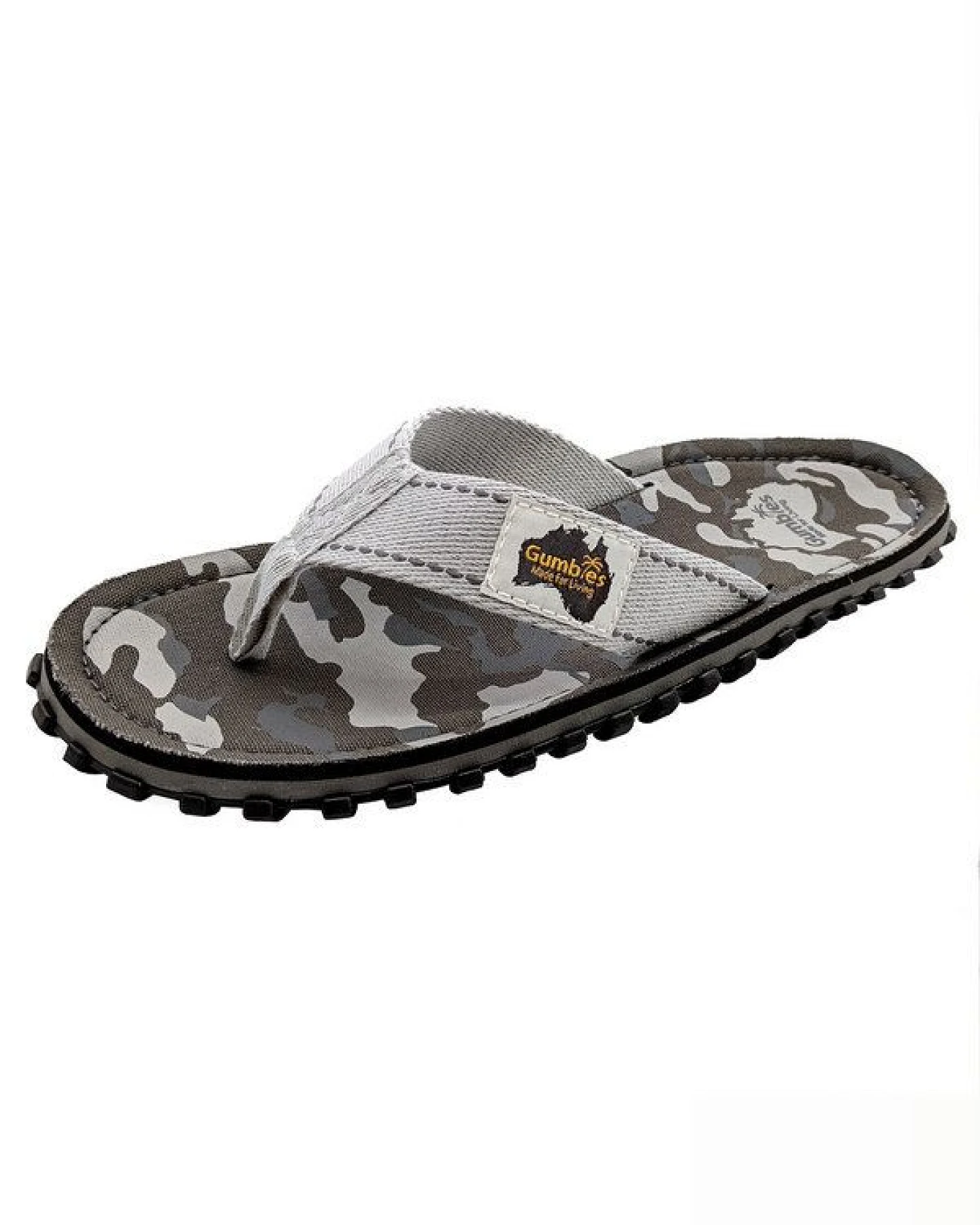 GUMBIES Grey Camouflage - Nachhaltige Zehentrenner – Ansicht 3