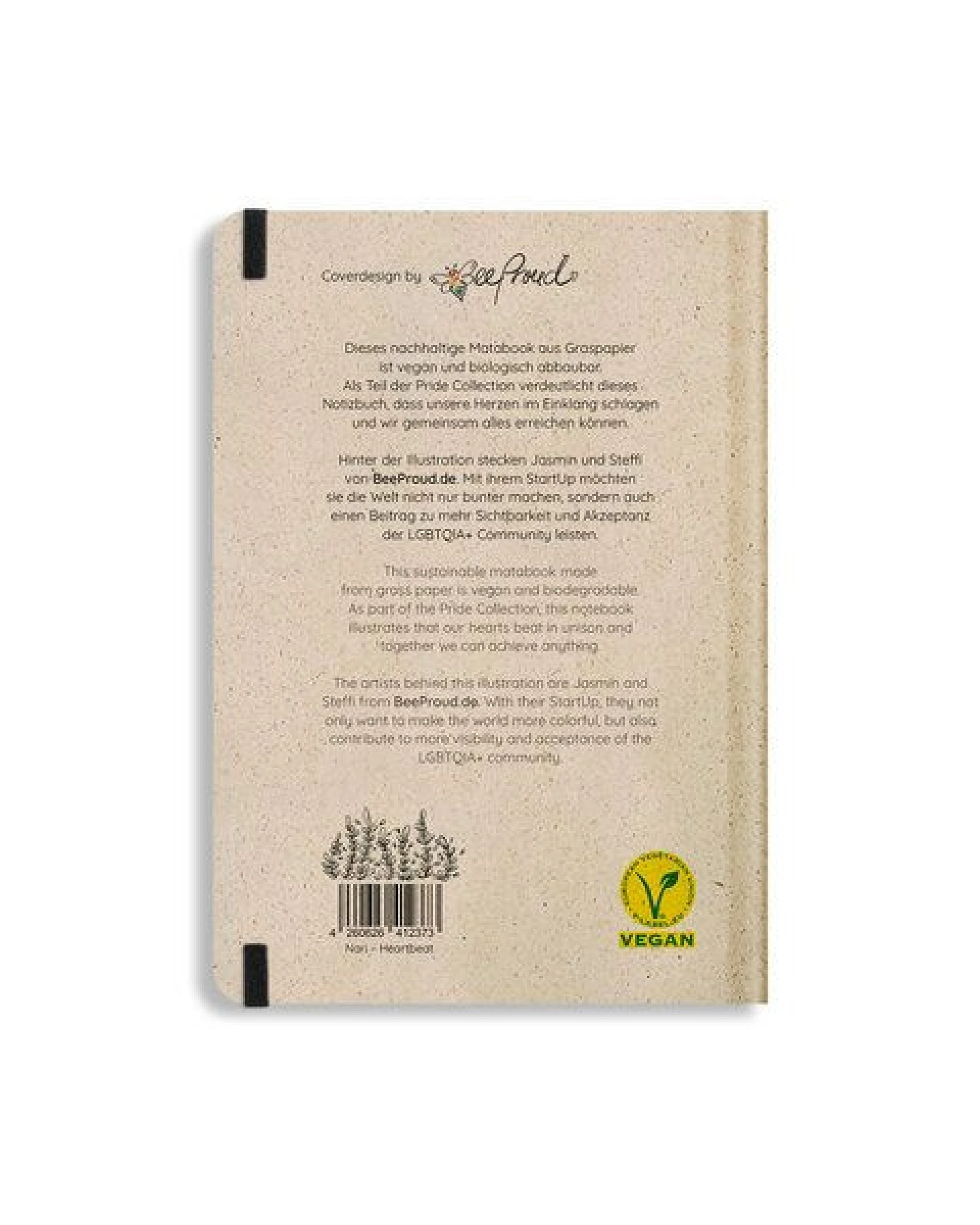 matabooks® Notizbuch A5 punktiert aus Süßgraspapier mit Graspapier-Cover – Nari (punktiert) – Ansicht 4