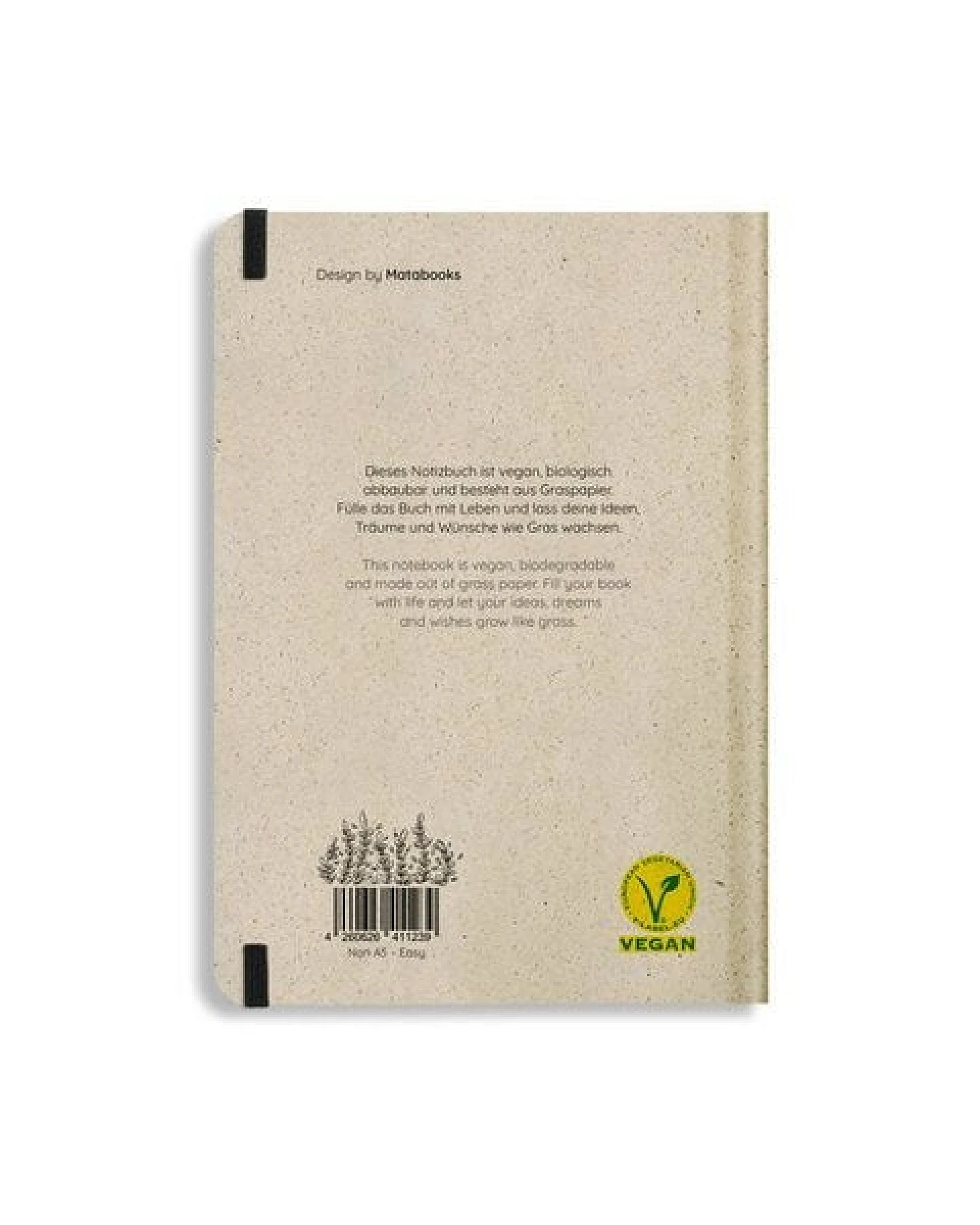 matabooks® Nachhaltiges A5 Notizbuch/Journal/Schreibheft aus Süßgraspapier – Nari (punktiert) – Ansicht 3