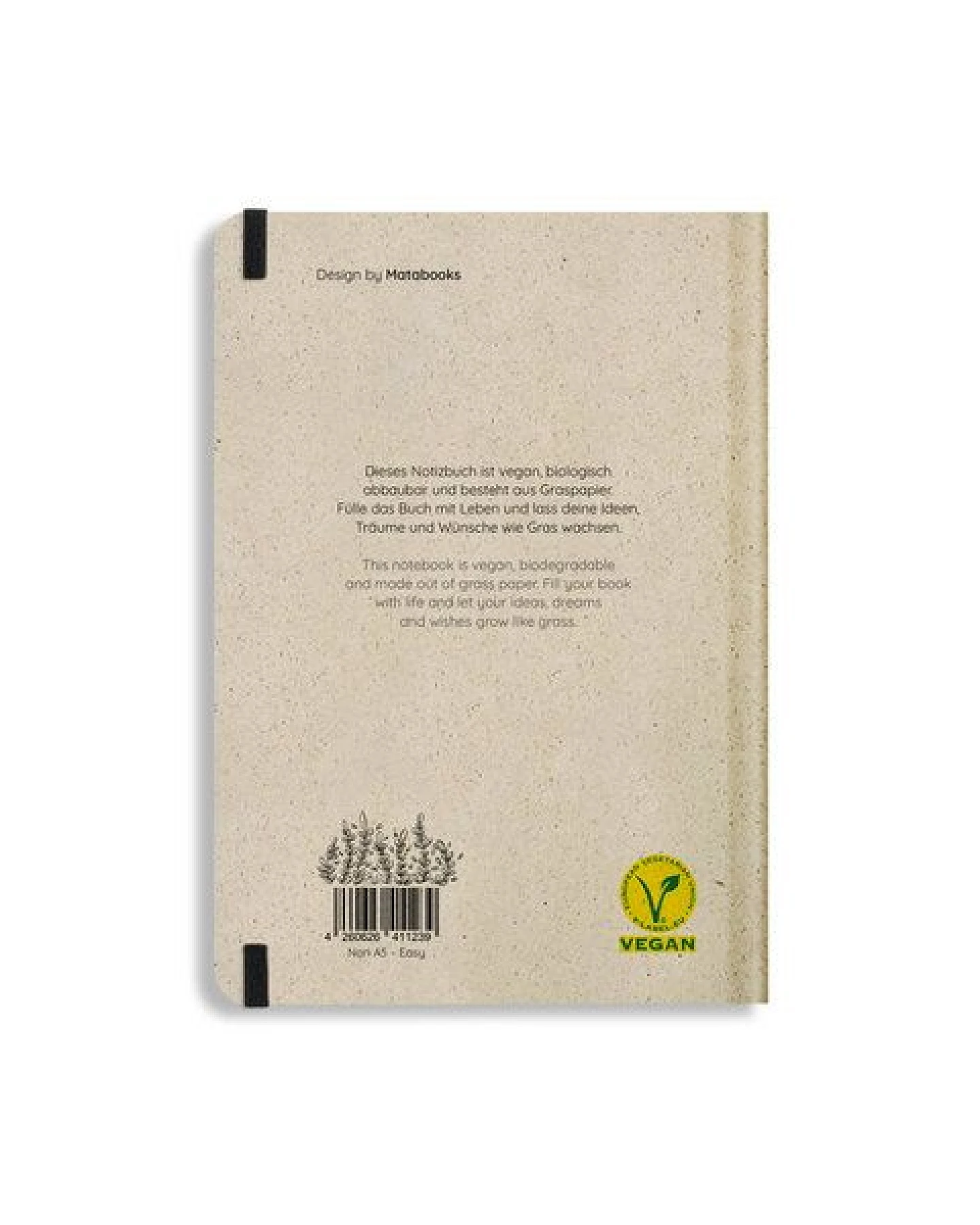 matabooks® Notizbuch A5 punktiert aus Süßgraspapier mit Graspapier-Cover – Nari (punktiert) – Ansicht 4