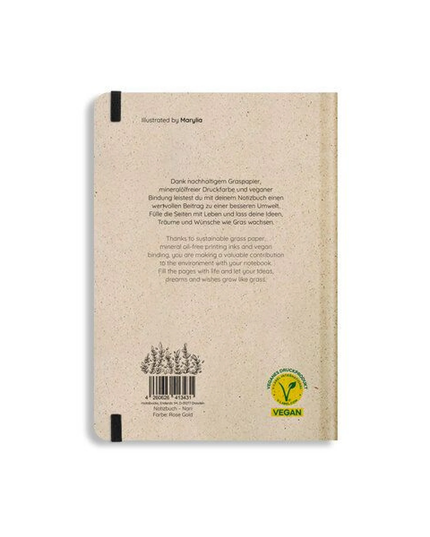 matabooks® Nachhaltiges A5 Notizbuch/Journal/Schreibheft aus Süßgraspapier – Nari (punktiert) – Ansicht 3