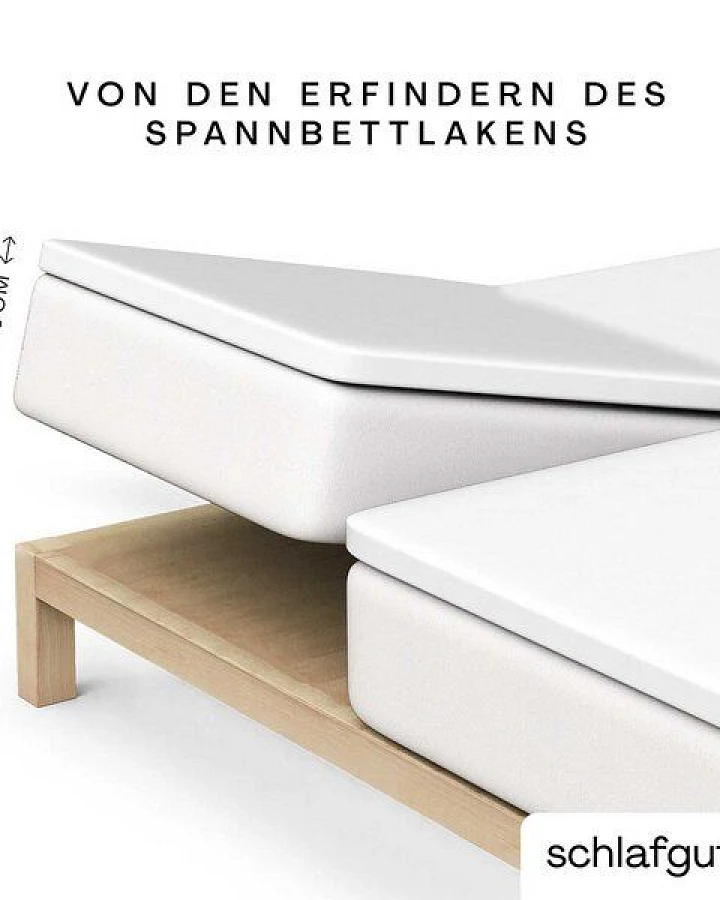 Schlafgut Spannbettlaken Pure für Split Topper Matratzen - 95% Biobaumwolle, 5% Elasthan