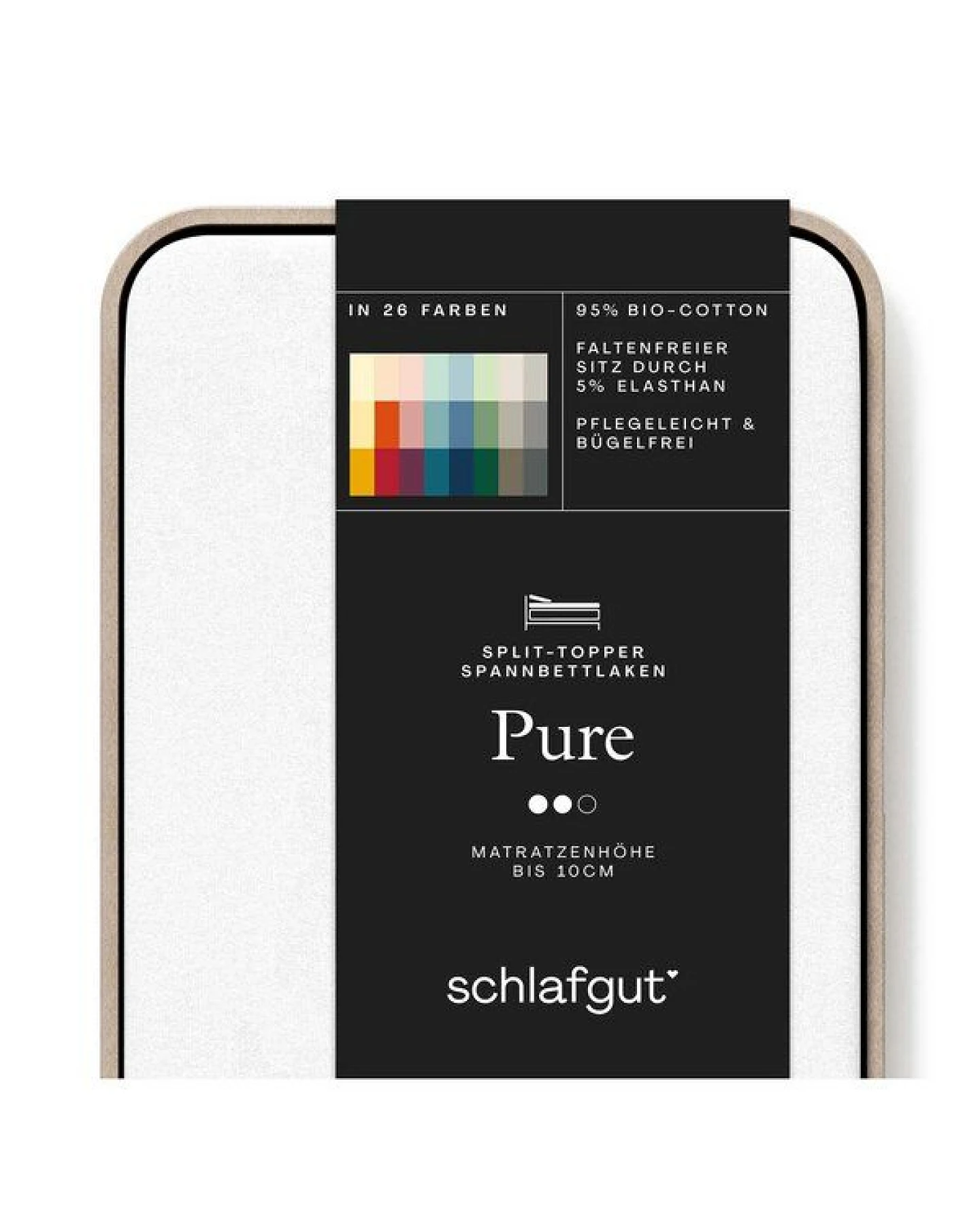 Schlafgut Spannbettlaken Pure für Split Topper Matratzen - 95% Biobaumwolle, 5% Elasthan – Ansicht 3