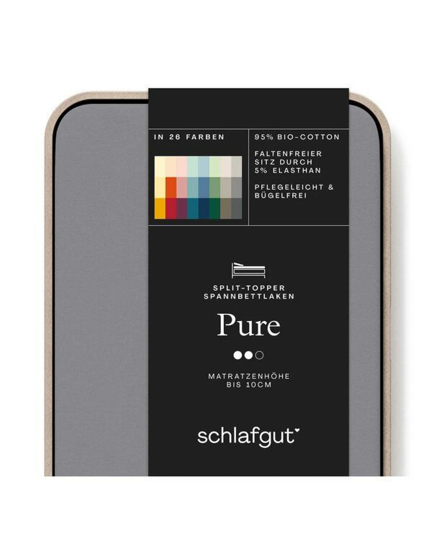 Schlafgut Spannbettlaken Pure für Split Topper Matratzen - 95% Biobaumwolle, 5% Elasthan – Ansicht 3