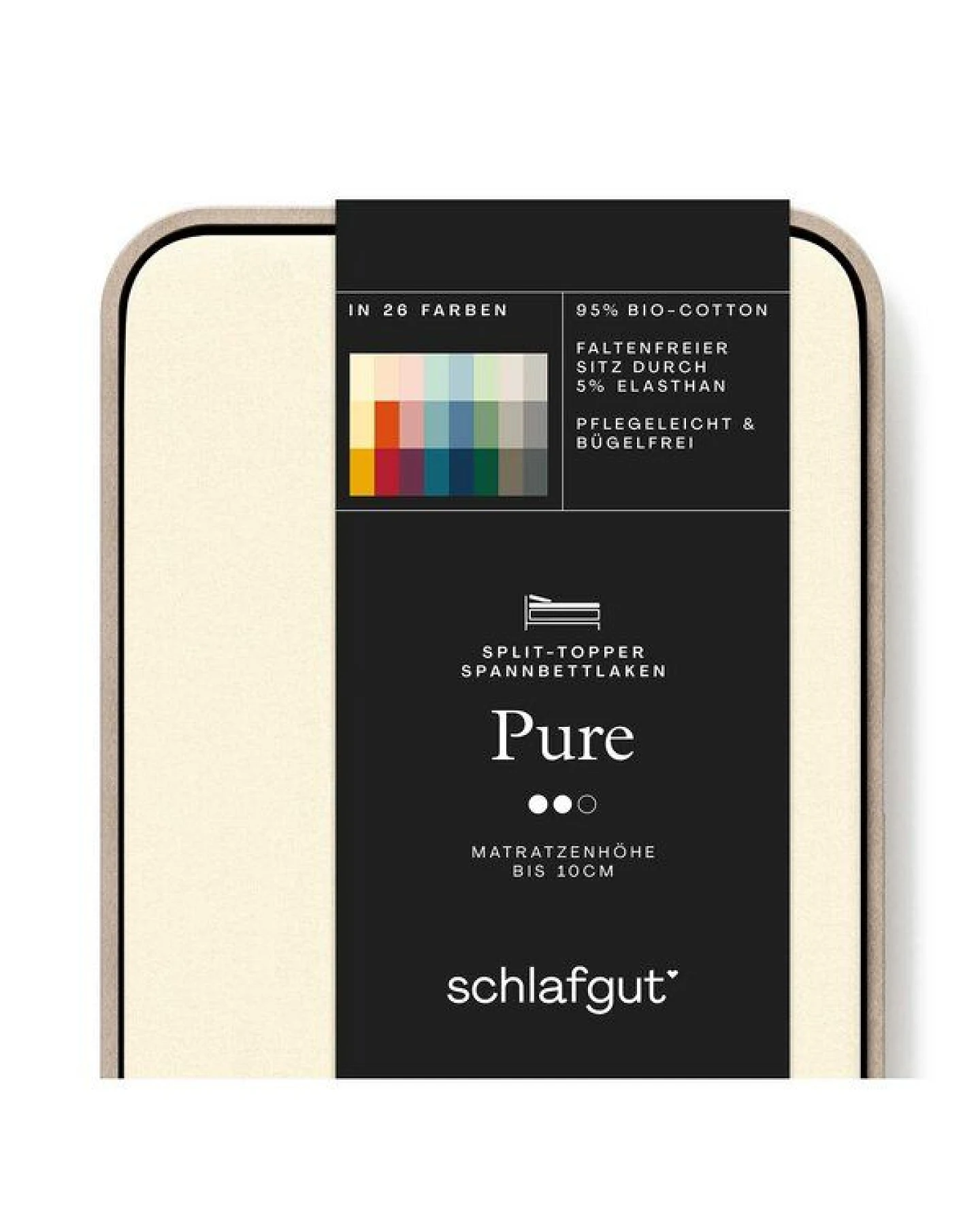 Schlafgut Spannbettlaken Pure für Split Topper Matratzen - 95% Biobaumwolle, 5% Elasthan – Ansicht 3