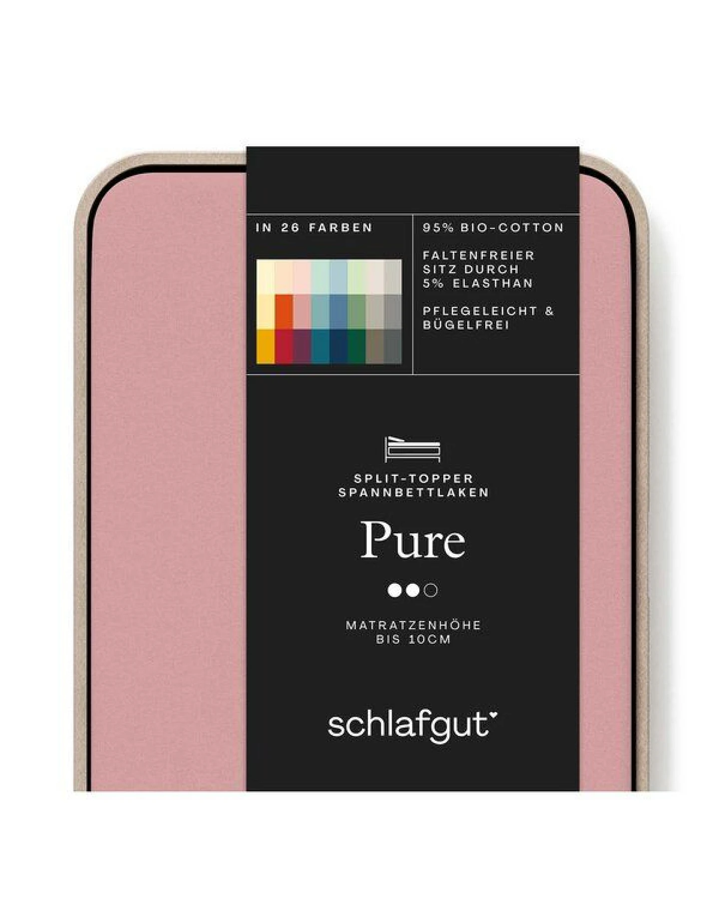 Schlafgut Spannbettlaken Pure für Split Topper Matratzen - 95% Biobaumwolle, 5% Elasthan – Ansicht 3