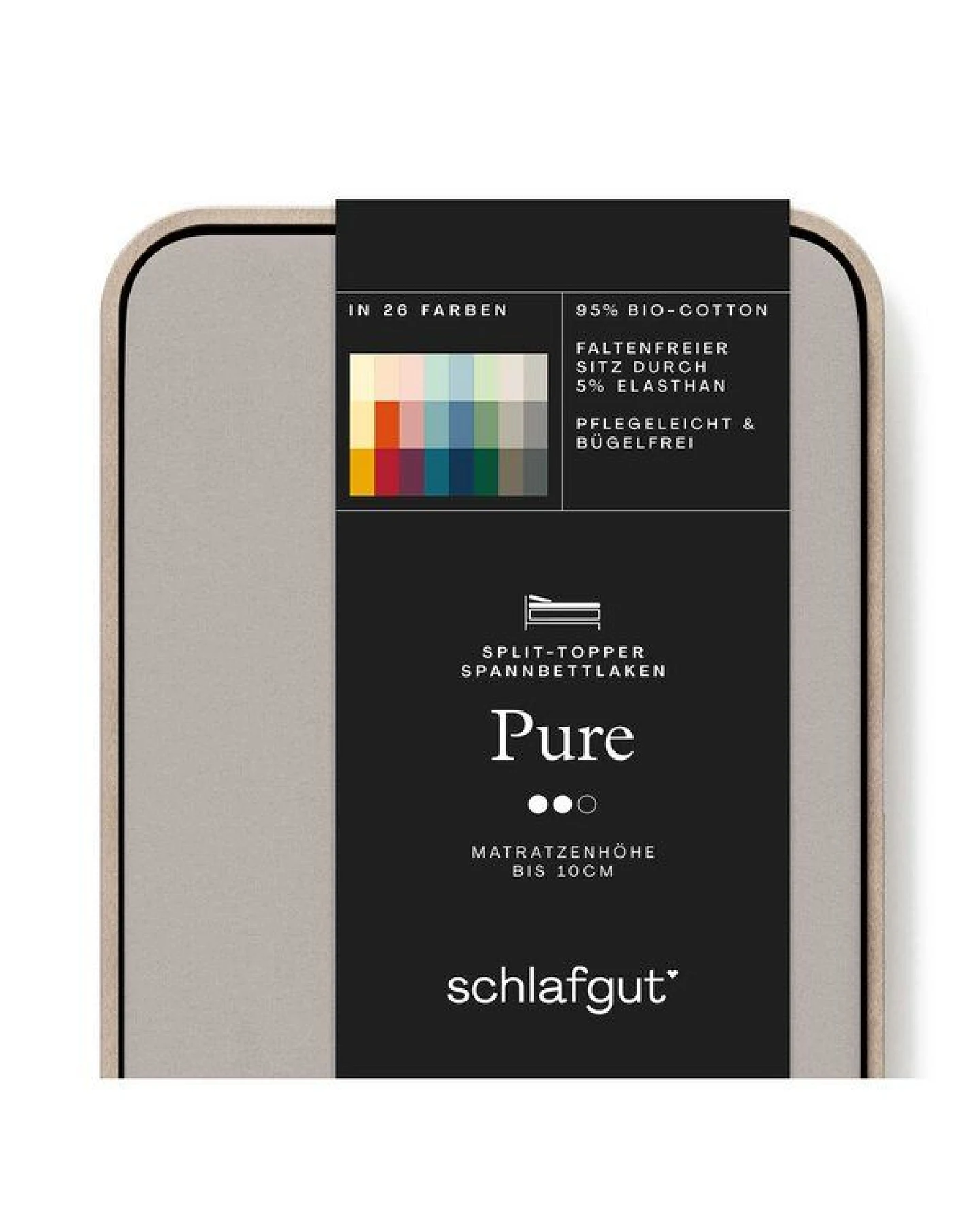 Schlafgut Spannbettlaken Pure für Split Topper Matratzen - 95% Biobaumwolle, 5% Elasthan – Ansicht 3