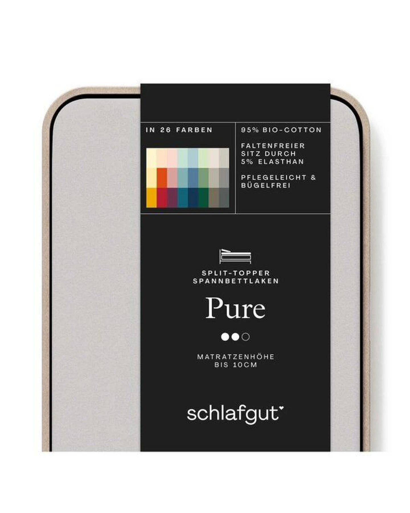 Schlafgut Spannbettlaken Pure für Split Topper Matratzen - 95% Biobaumwolle, 5% Elasthan – Ansicht 3