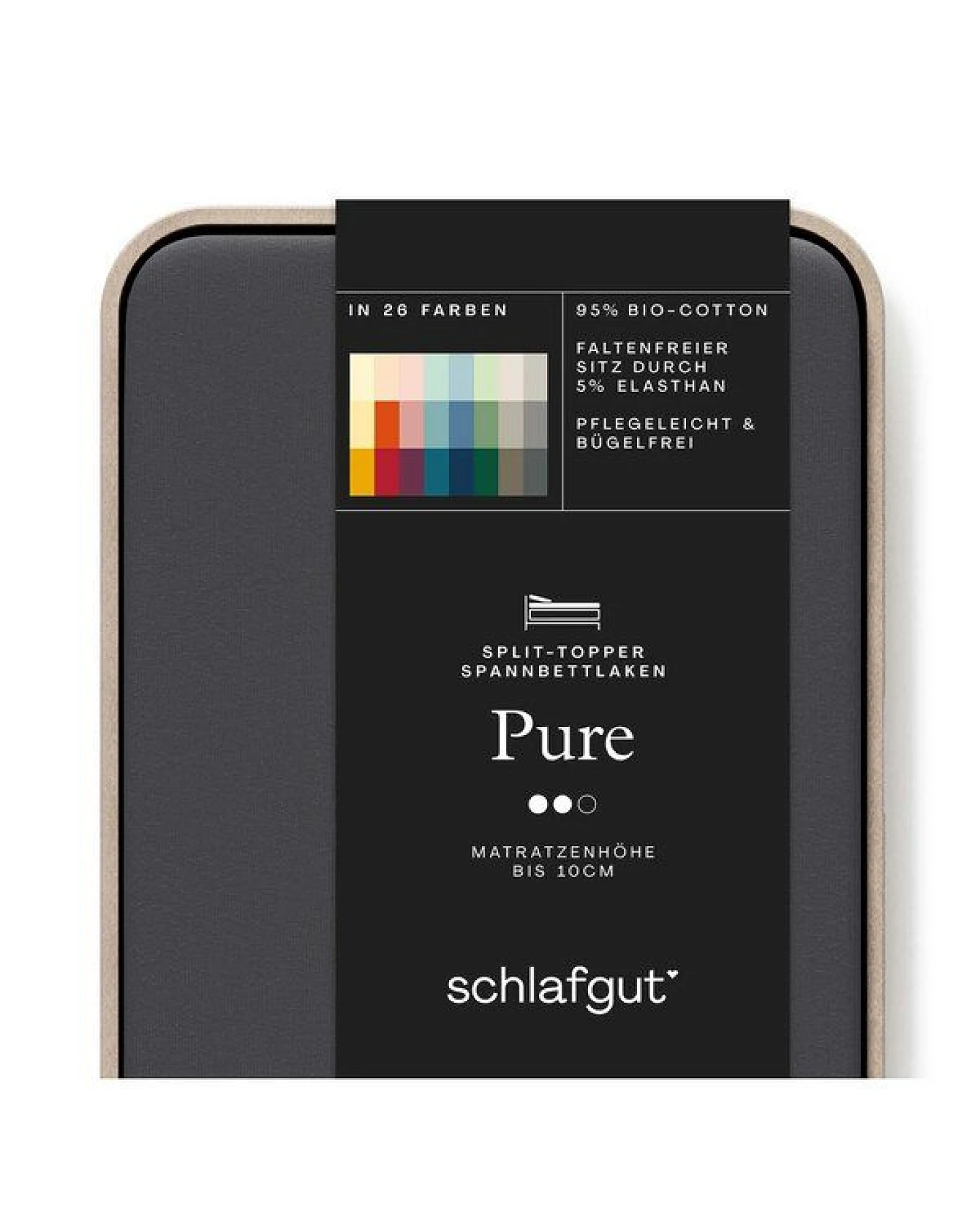 Schlafgut Spannbettlaken Pure für Split Topper Matratzen - 95% Biobaumwolle, 5% Elasthan – Ansicht 3