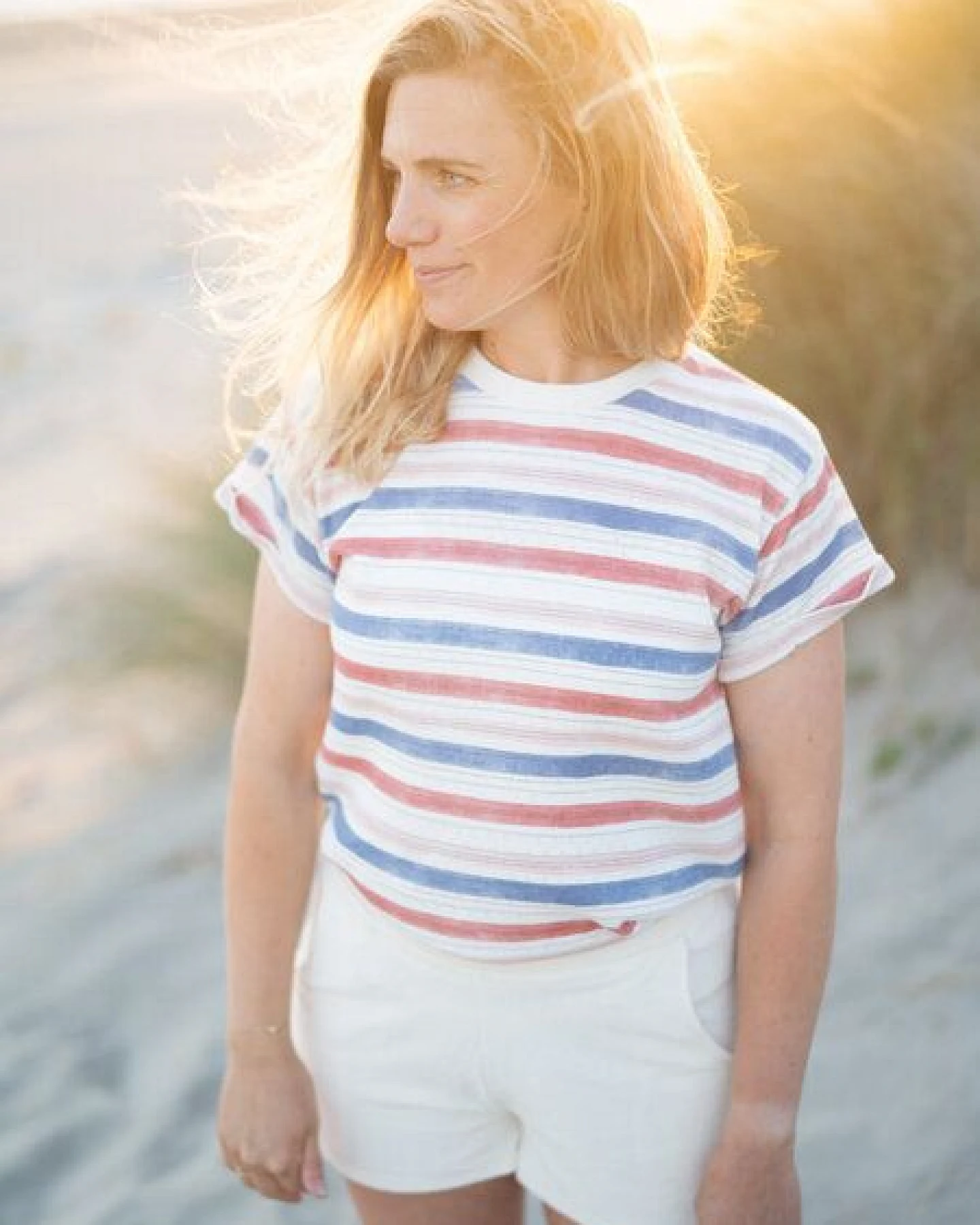 FUXBAU Frauen Ajour Streifenshirt – Ansicht 3