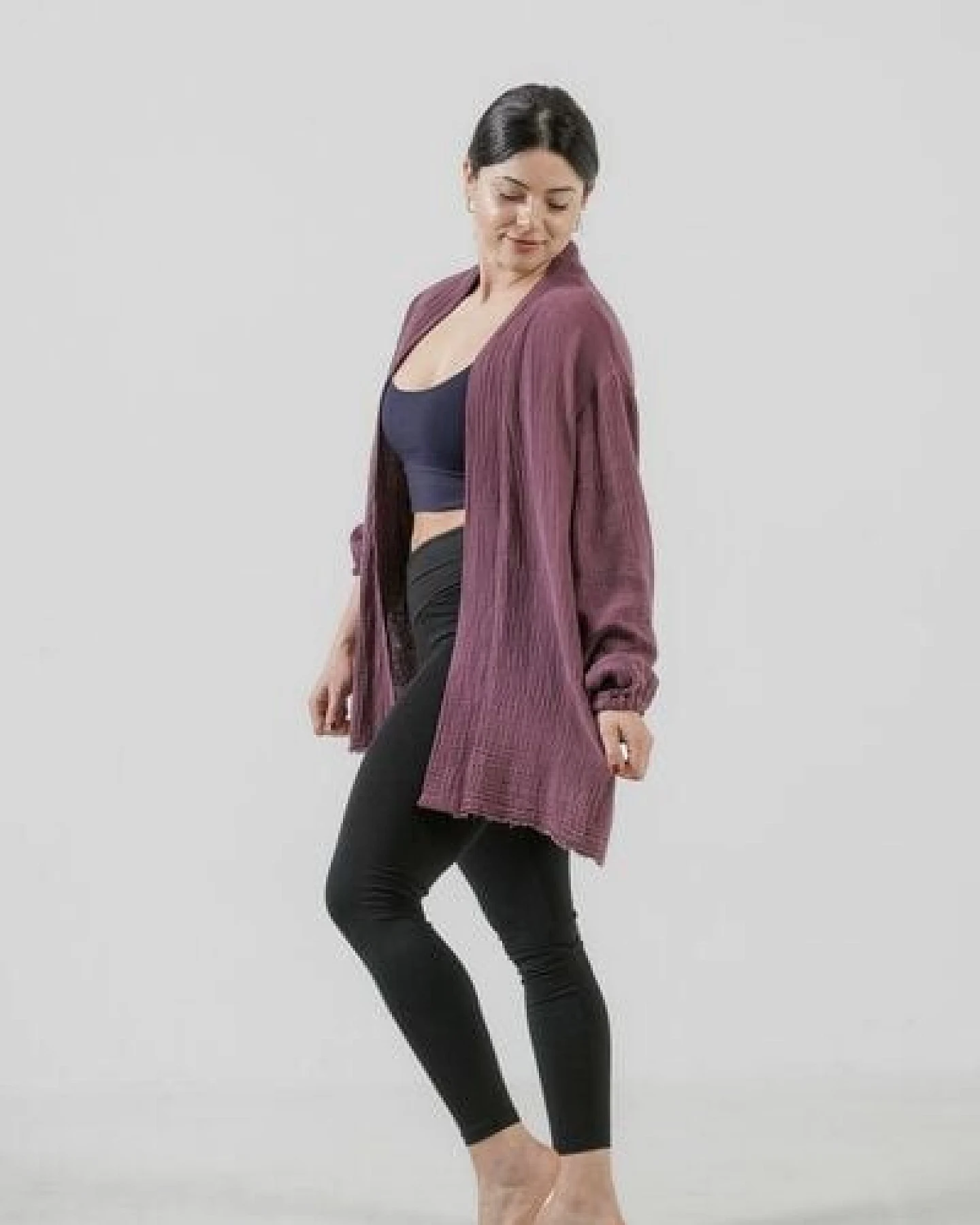 YogiLiebe Kimonobluse Prema aus Bio-Musselin – Mint – Ansicht 3