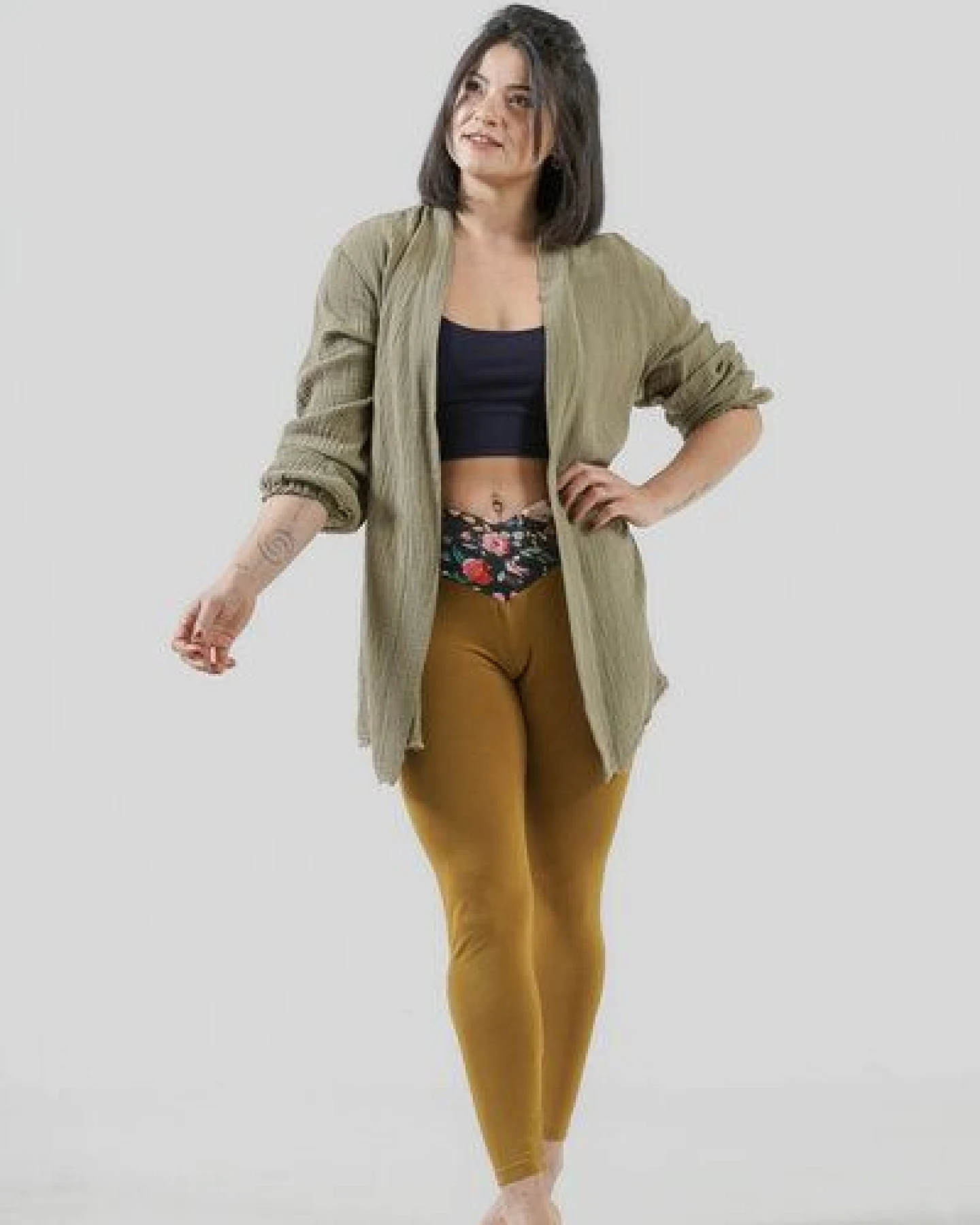 YogiLiebe Kimonobluse Prema aus Bio-Musselin – Mint – Ansicht 3