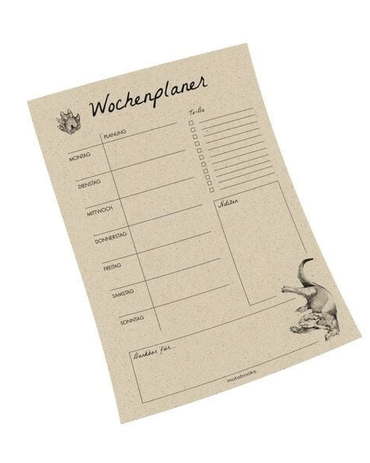 matabooks® A4 Wochenplaner/Familienplaner aus Graspapier mit To-do – 54 Blatt – Ansicht 2