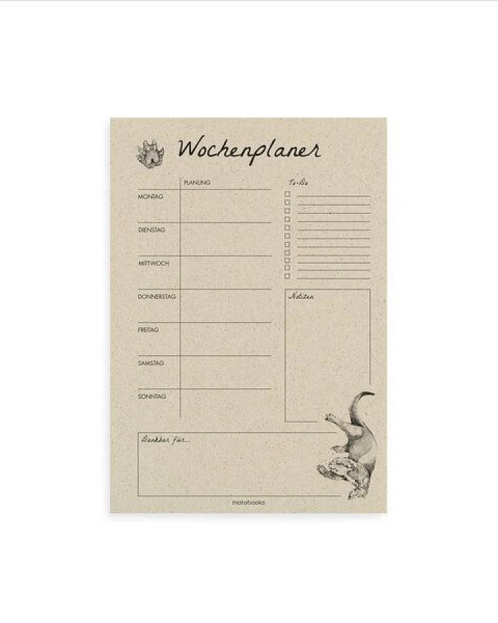 matabooks® Kalender undatiert A4 aus Graspapier – Wochenplaner