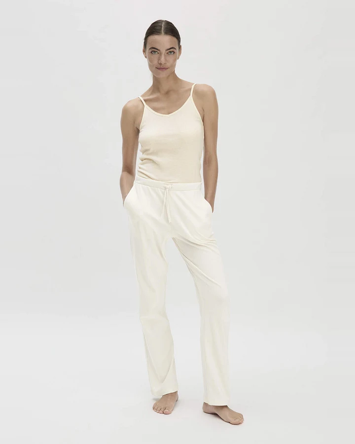 hessnatur Damen Schlafhose PURE NATURE aus Bio-Baumwolle - natur - Größe 34