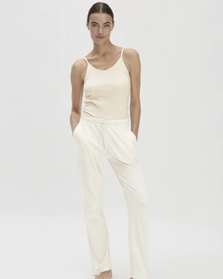 hessnatur Damen Schlafhose PURE NATURE aus Bio-Baumwolle - natur - Größe 34