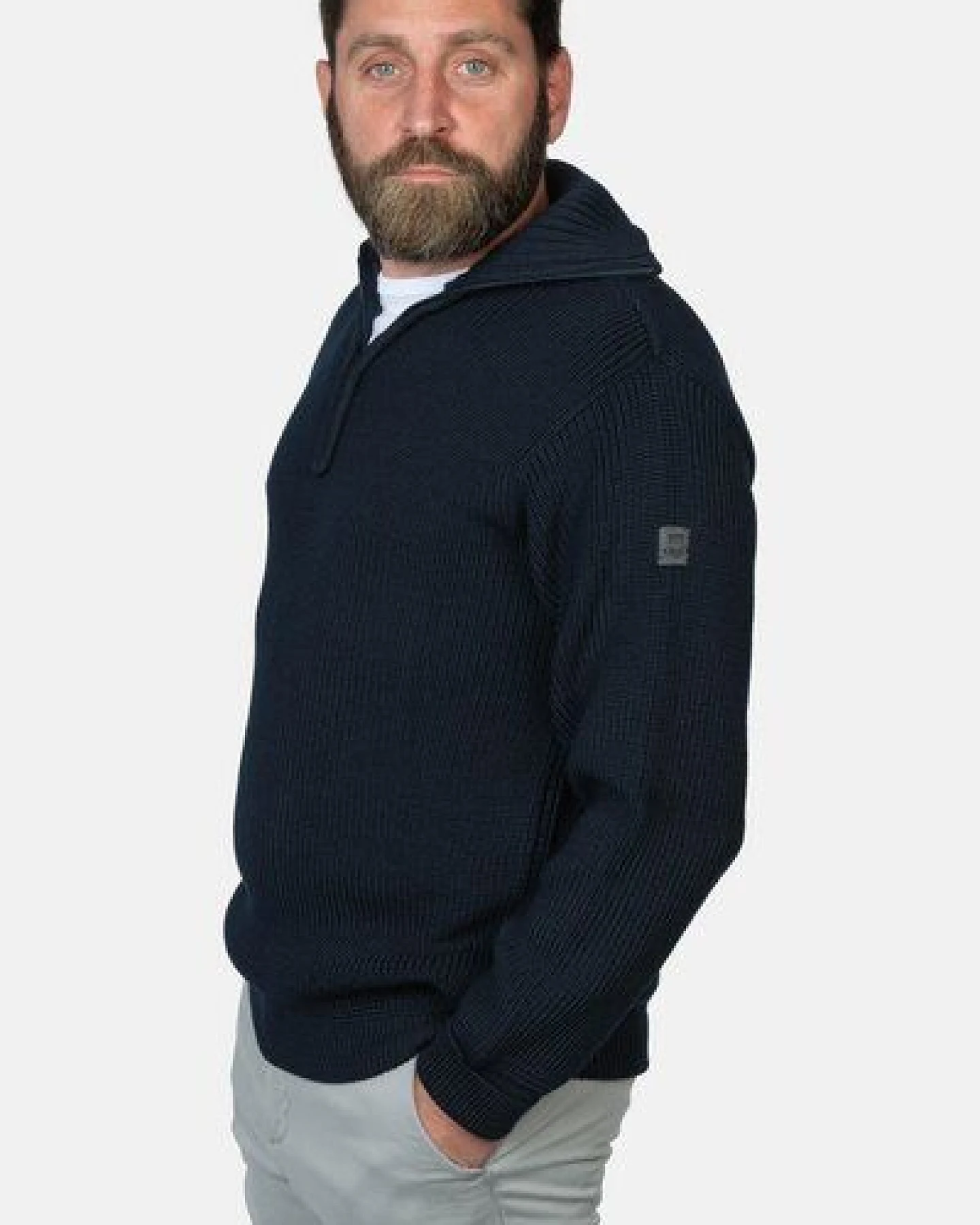 Troyer Hanseheld Merino GOTS Organic kbT Strickpullover Wolle – Ansicht 3