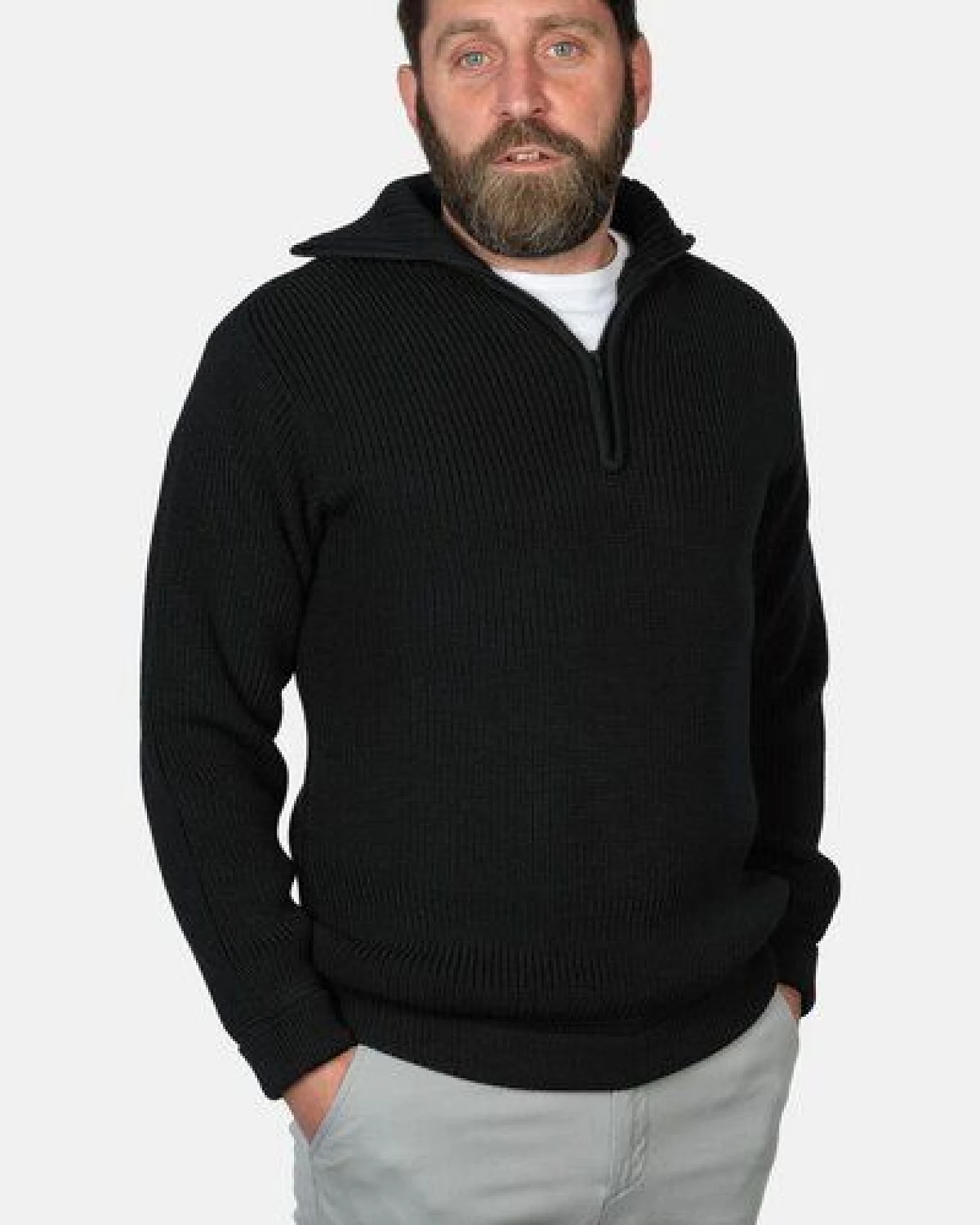 Troyer Hanseheld Merino GOTS Organic kbT Strickpullover Wolle – Ansicht 2
