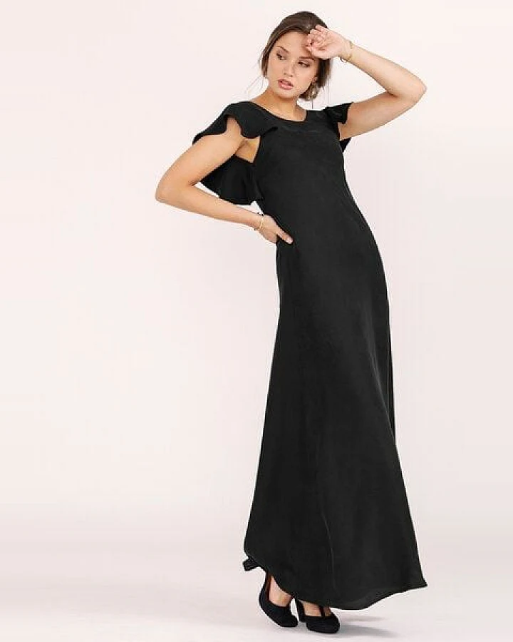 l'amour est bleu Langes Abendkleid aus Ecovero Viskose